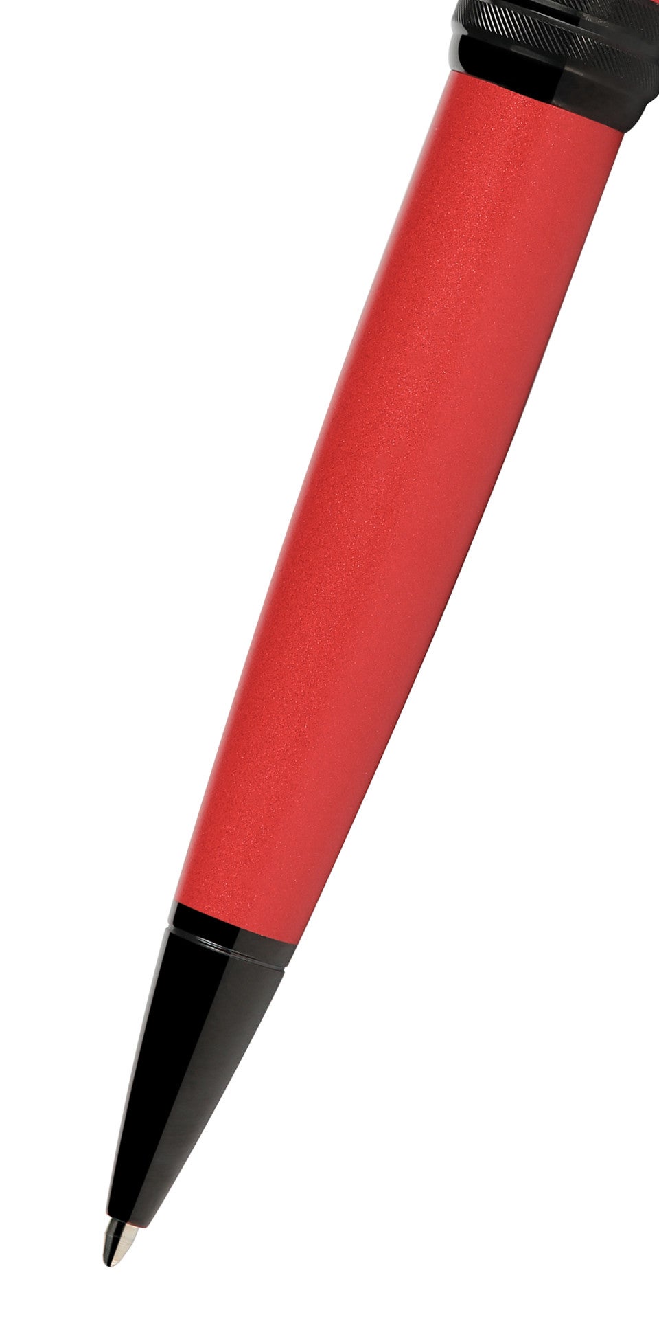 Close-up detail showing quality craftsmanship and materials - A.T. Cross Bailey Matte Red Lacquer Ballpoint Pen - Comforta