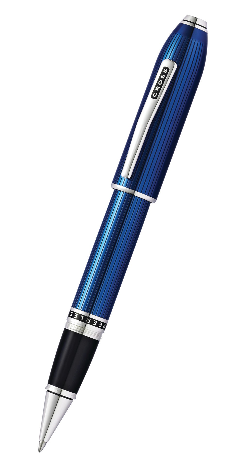 A.T. Cross Peerless Translucent Quartz Blue Engraved Lacquer Platinum - premium quality - A.T. Cross