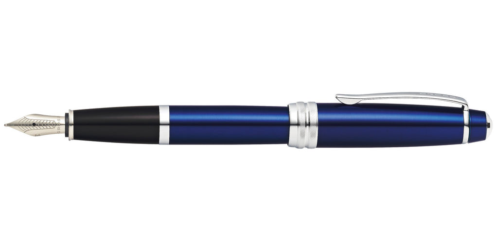 Product view 6 - A.T. Cross Bailey Blue Lacquer Stainless Steel Medium Nib Fountain Pen - A.T. Cross