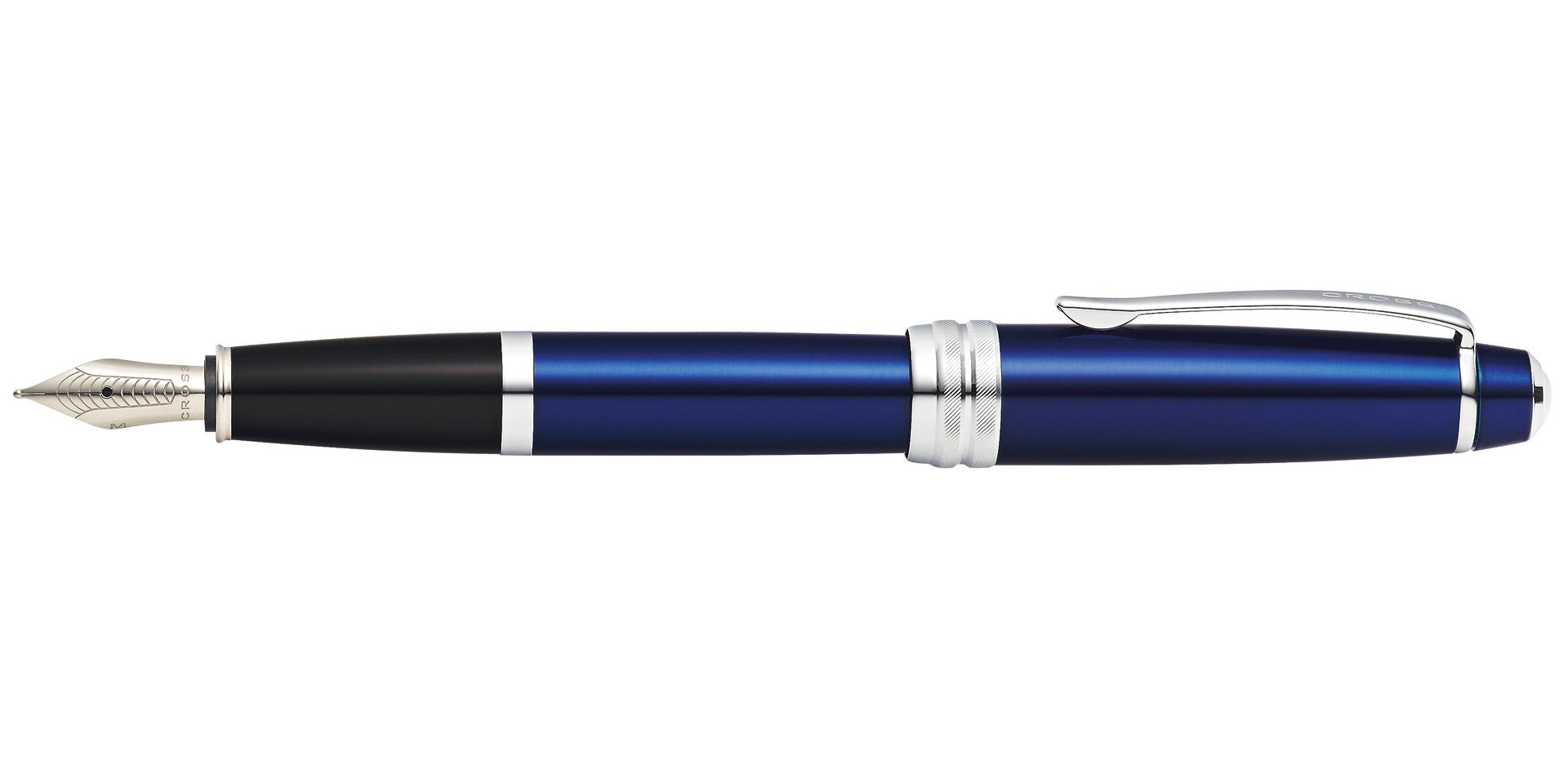 Product view 6 - A.T. Cross Bailey Blue Lacquer Stainless Steel Medium Nib Fountain Pen - A.T. Cross