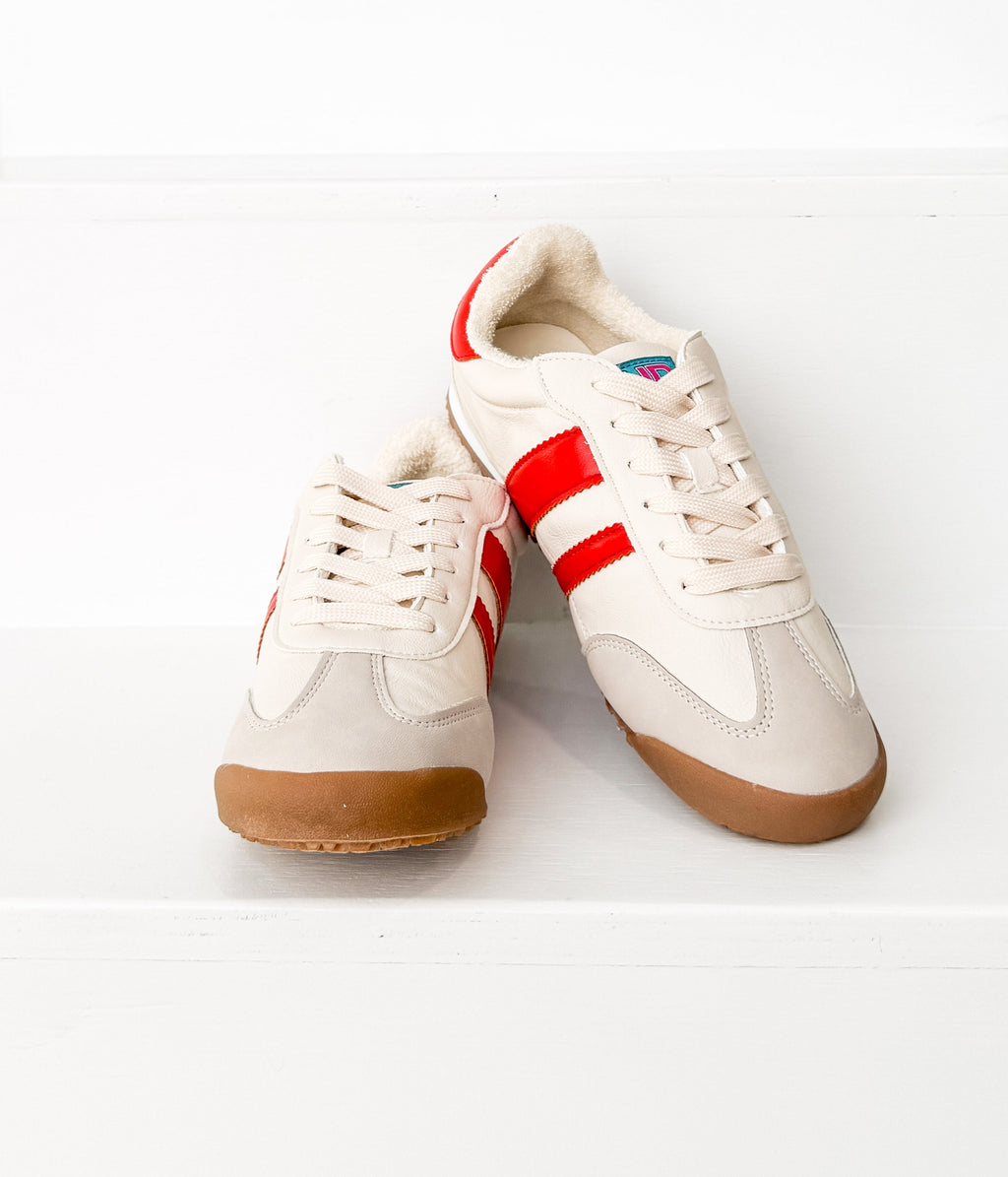 Product view 8 - Madrid Sneaker in Beige/Red - Naughty Monkey
