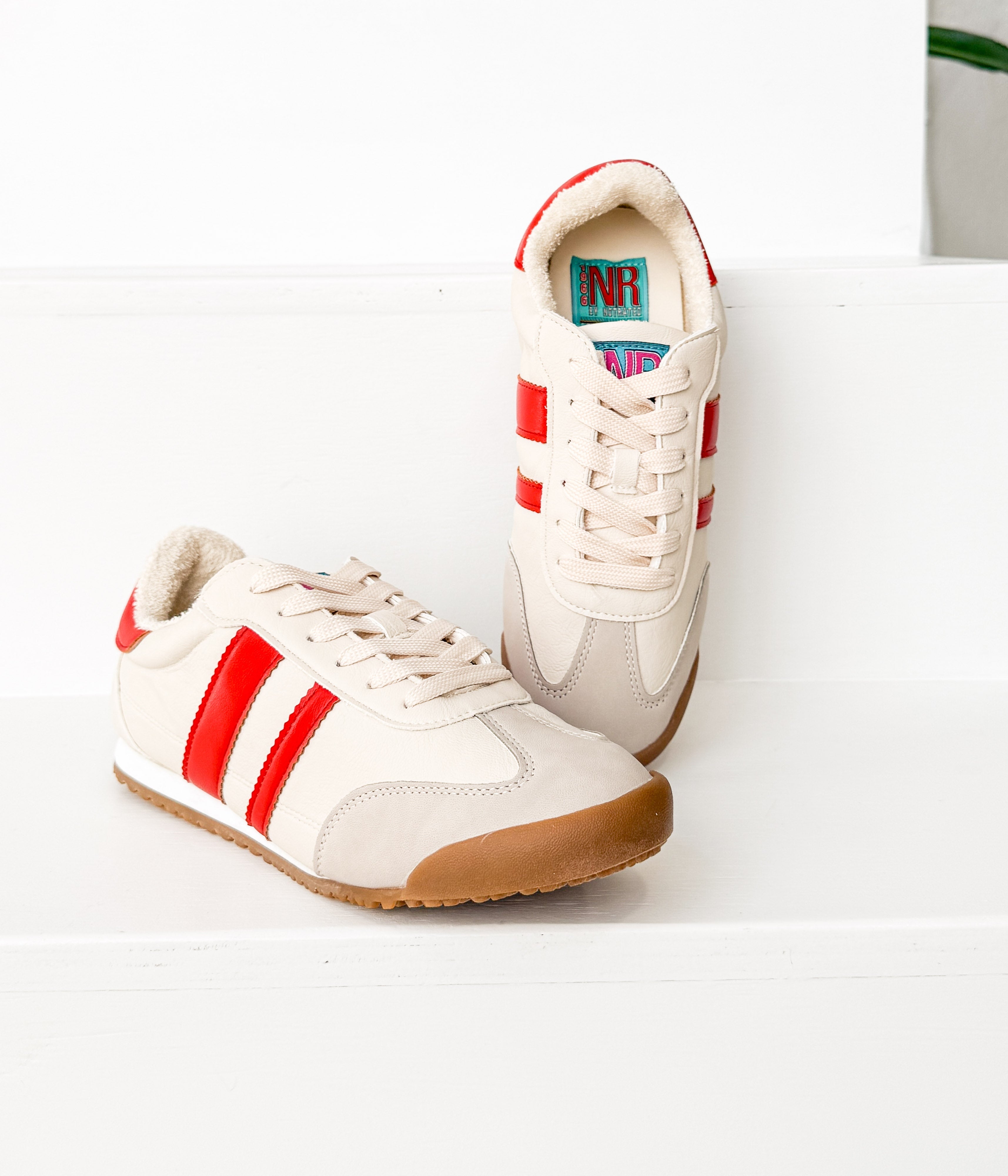 Product view 7 - Madrid Sneaker in Beige/Red - Naughty Monkey