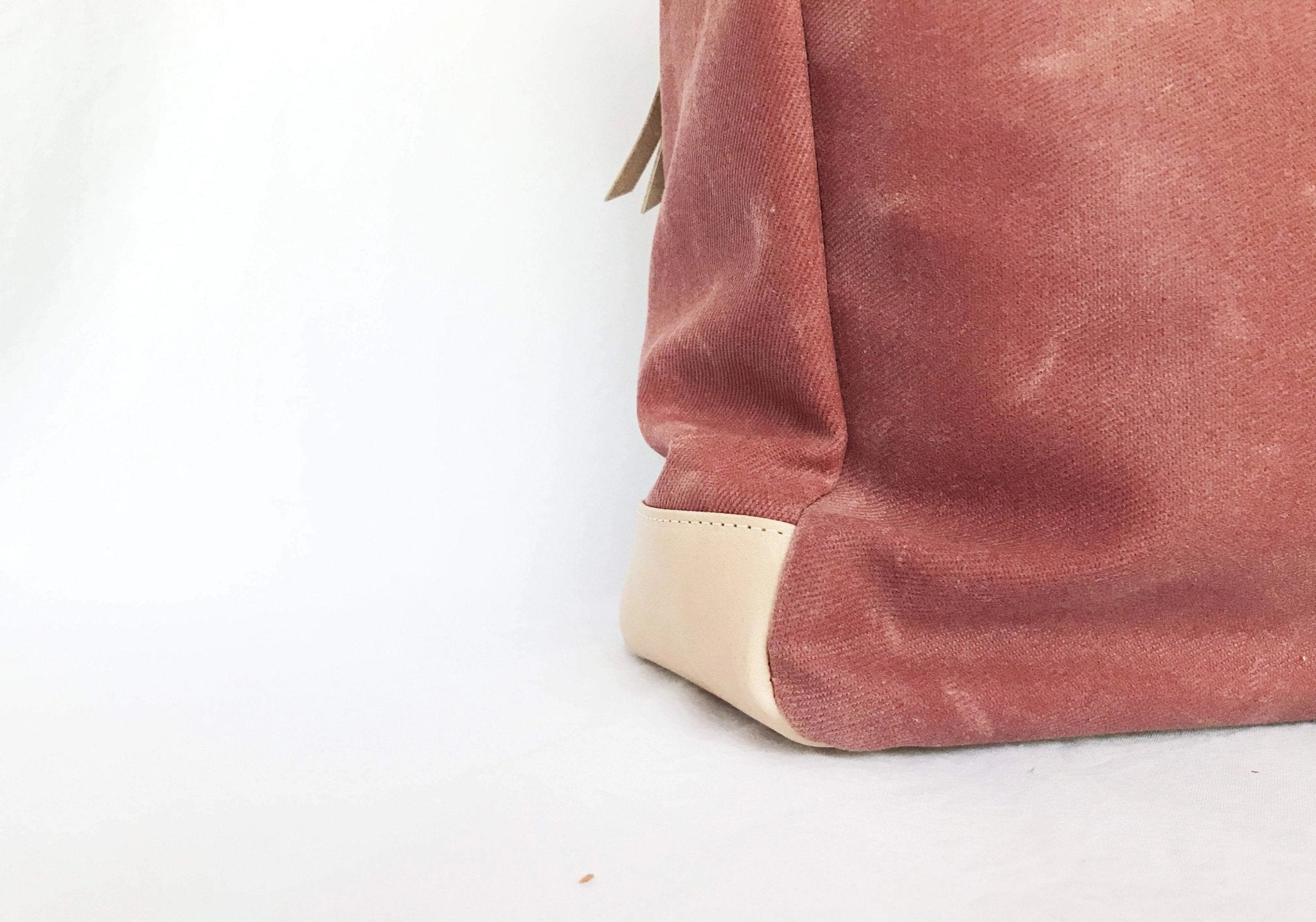 Premium tote bag with leather handles - sustainable everyday luxury - notebooks & honey