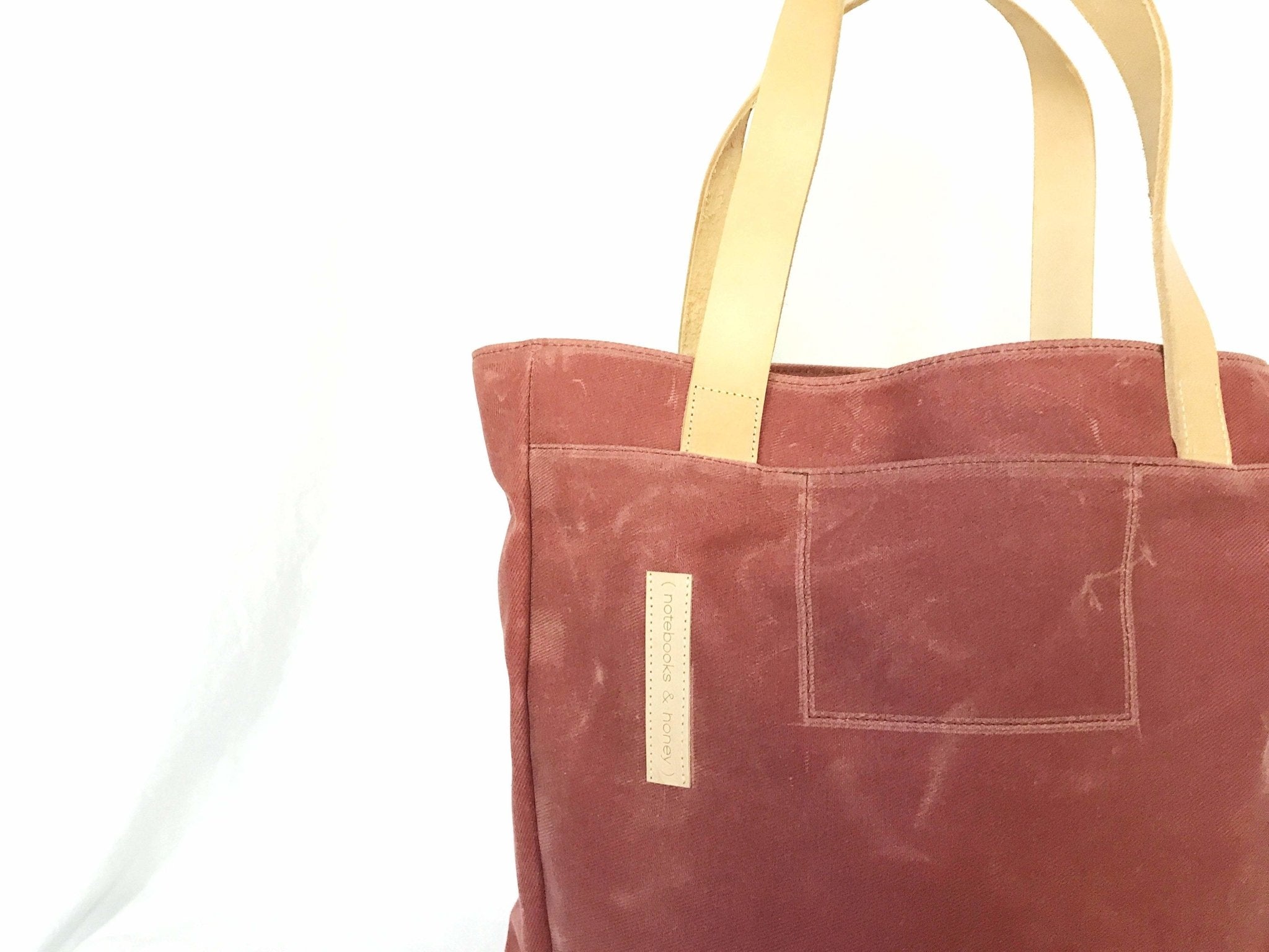 Product view 4 - Mauve Wax Canvas Tote Bag - The Rebel Gal - notebooks & honey