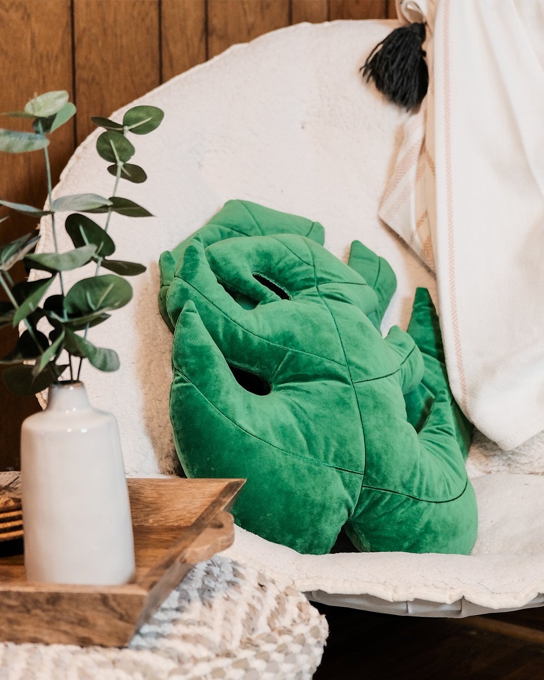 Product view 6 - Monstera Deliciosa Leaf Pillow - Green Philosophy Co.
