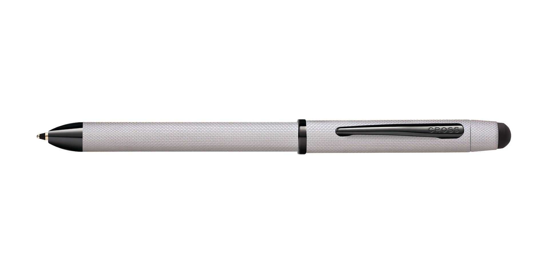 Lifestyle photo showing A.T. Cross Tech3+ Brushed Chrome PVD Multifunction Pen - Natural  in use - A.T. Cross