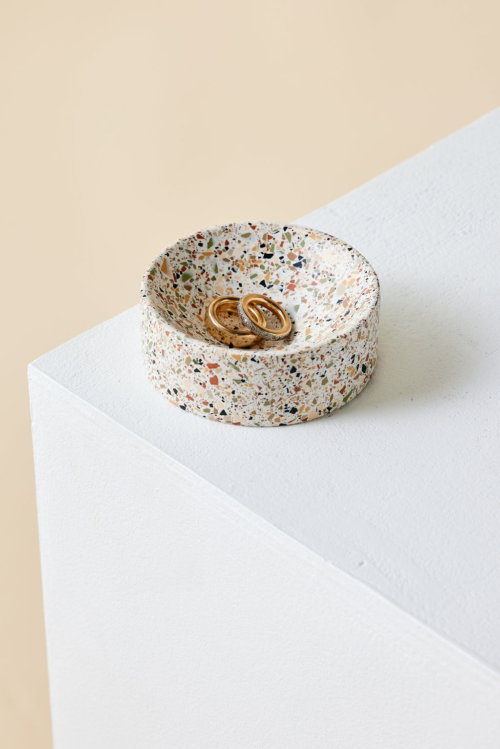 Close-up detail showing quality craftsmanship and materials - Neutral Terrazzo Trinket Bowl