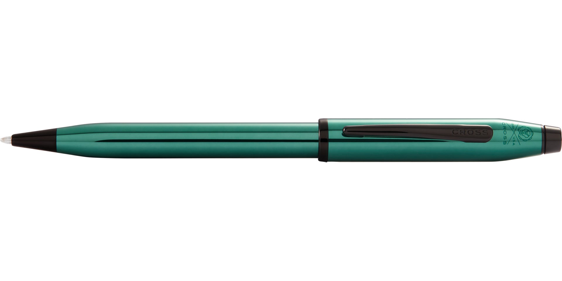 Lifestyle photo showing A.T. Cross Century II Translucent Green Lacquer Ballpoint Pen - C in use - A.T. Cross