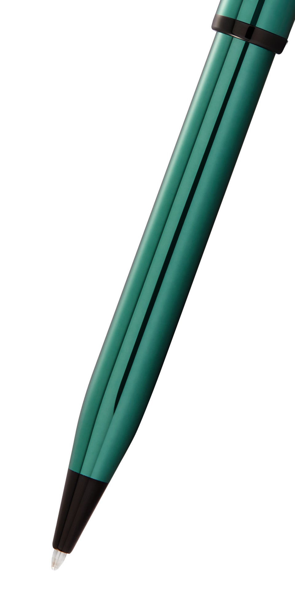 Close-up detail showing quality craftsmanship and materials - A.T. Cross Century II Translucent Green Lacquer Ballpoint Pe