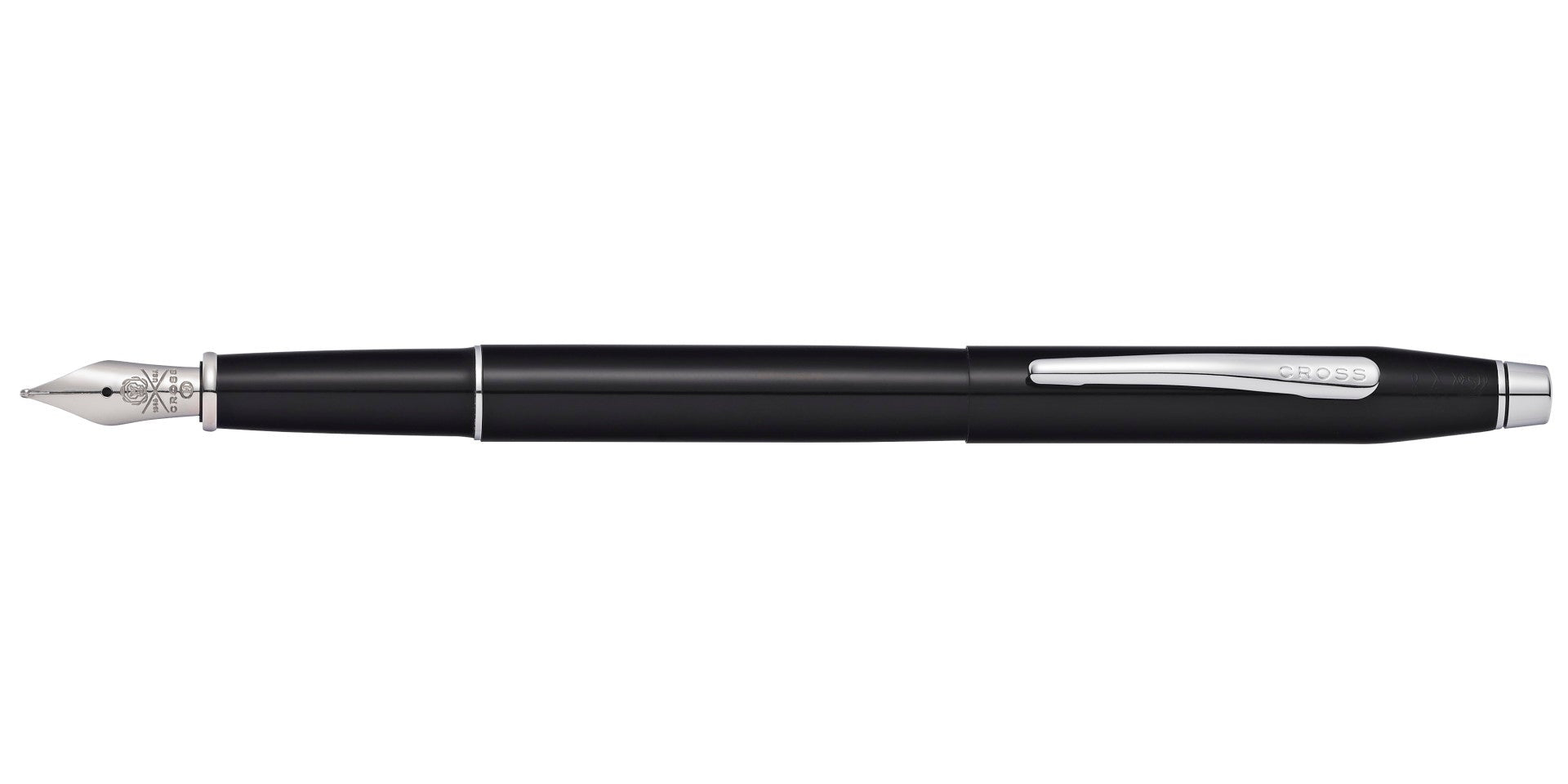 Lifestyle photo showing A.T. Cross Classic Century Black Lacquer Medium Nib Fountain Pen  in use - A.T. Cross
