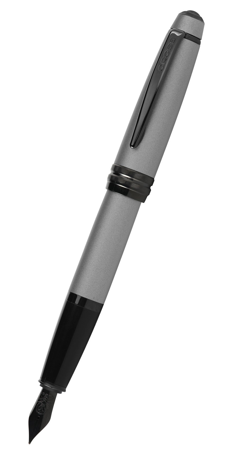 A.T. Cross Bailey Matte Gray Lacquer Stainless Steel Extra-Fine Nib Fo - premium quality - A.T. Cross