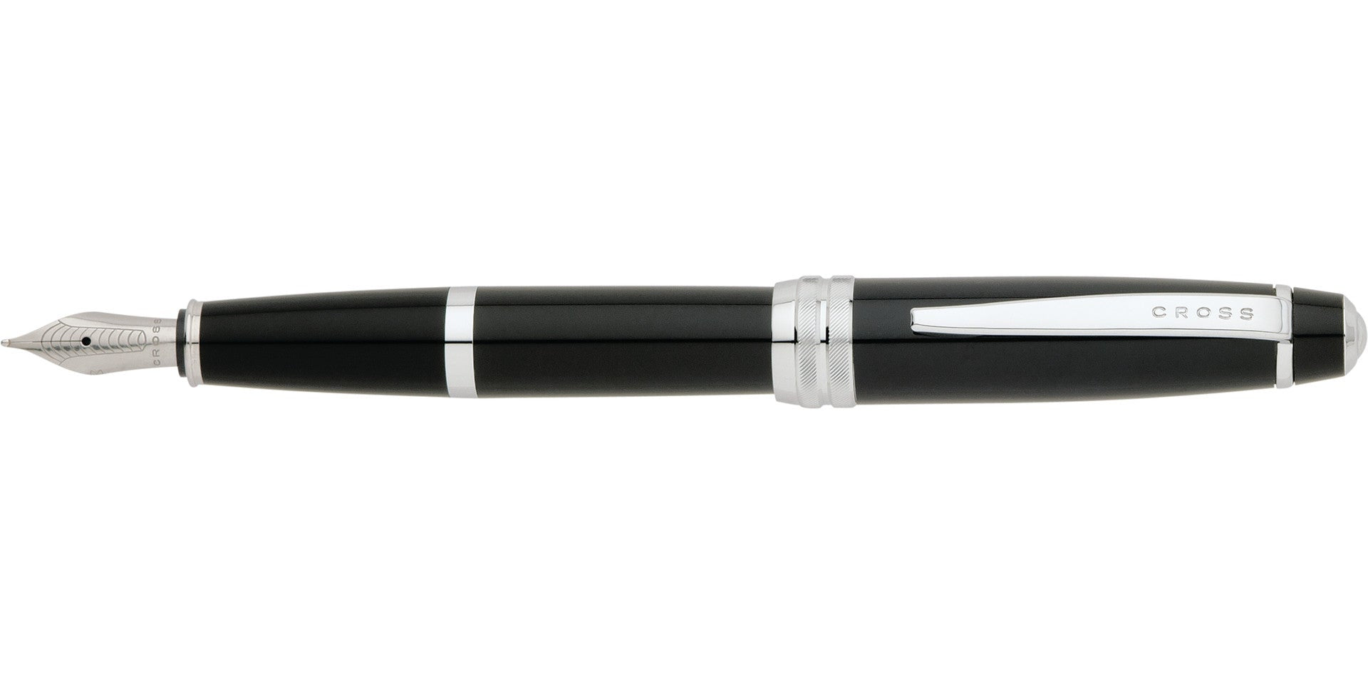 Lifestyle photo showing A.T. Cross Bailey Black Lacquer Stainless Steel Medium Nib Founta in use - A.T. Cross