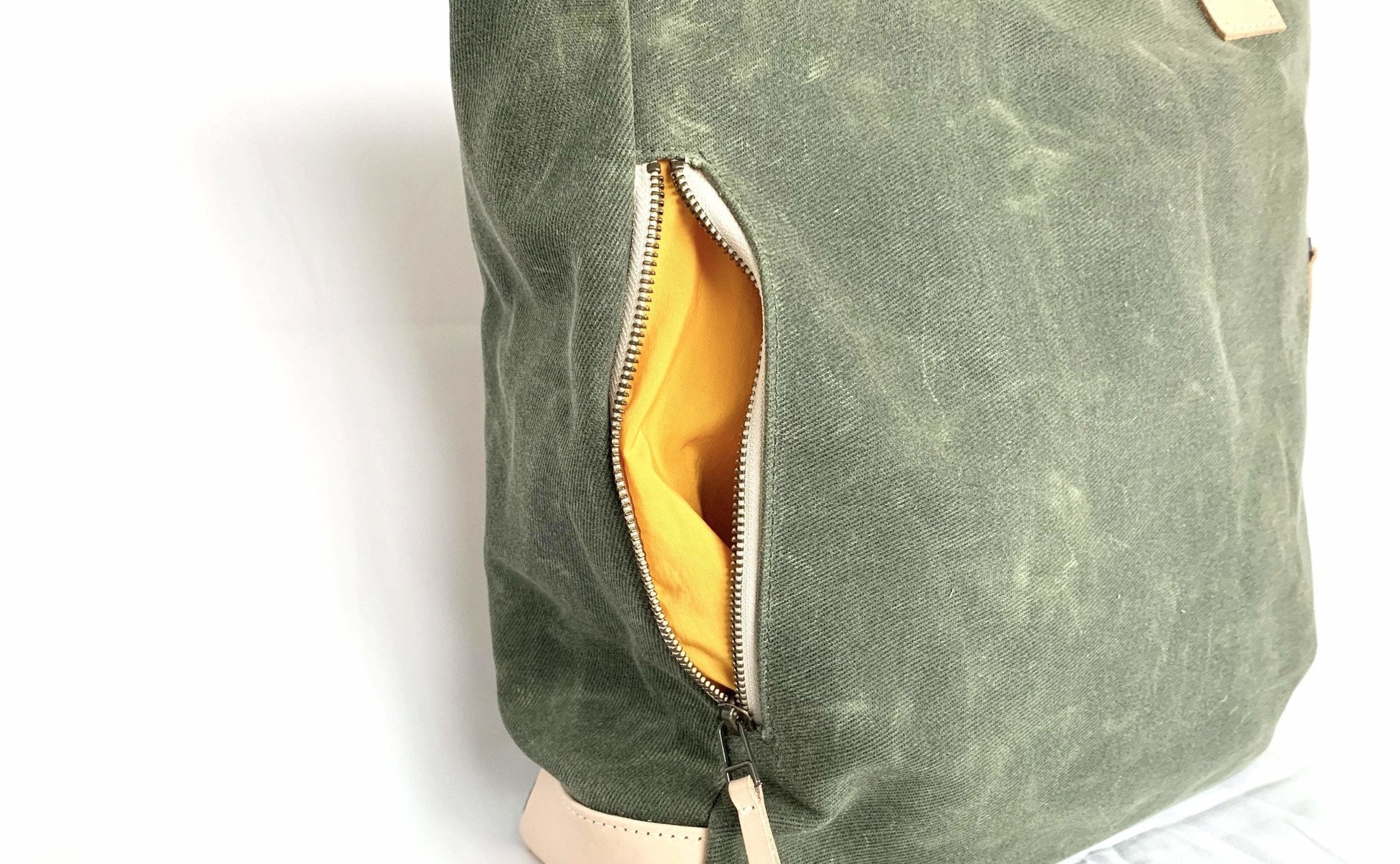 Product view 4 - Olive Wax Canvas Tote Bag - The Wild One - notebooks & honey