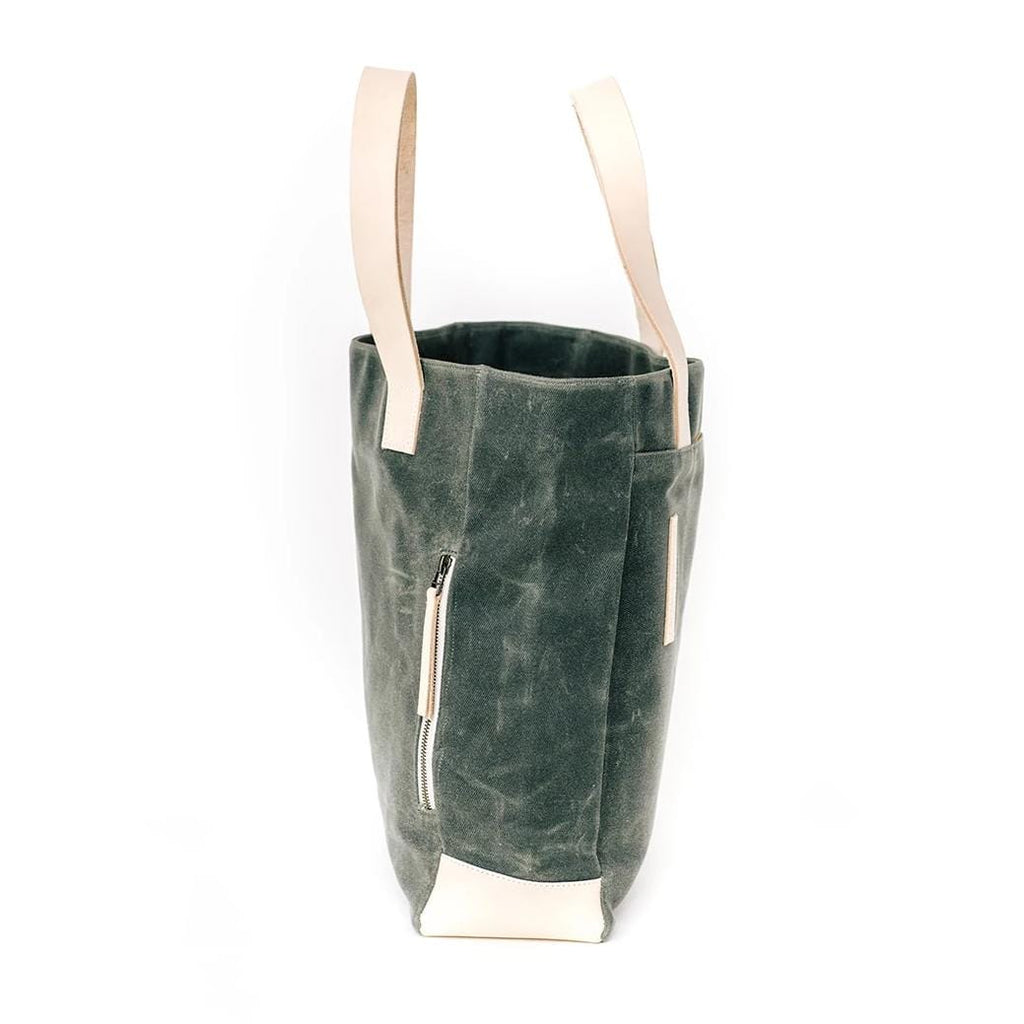 Product view 6 - Olive Wax Canvas Tote Bag - The Wild One - notebooks & honey