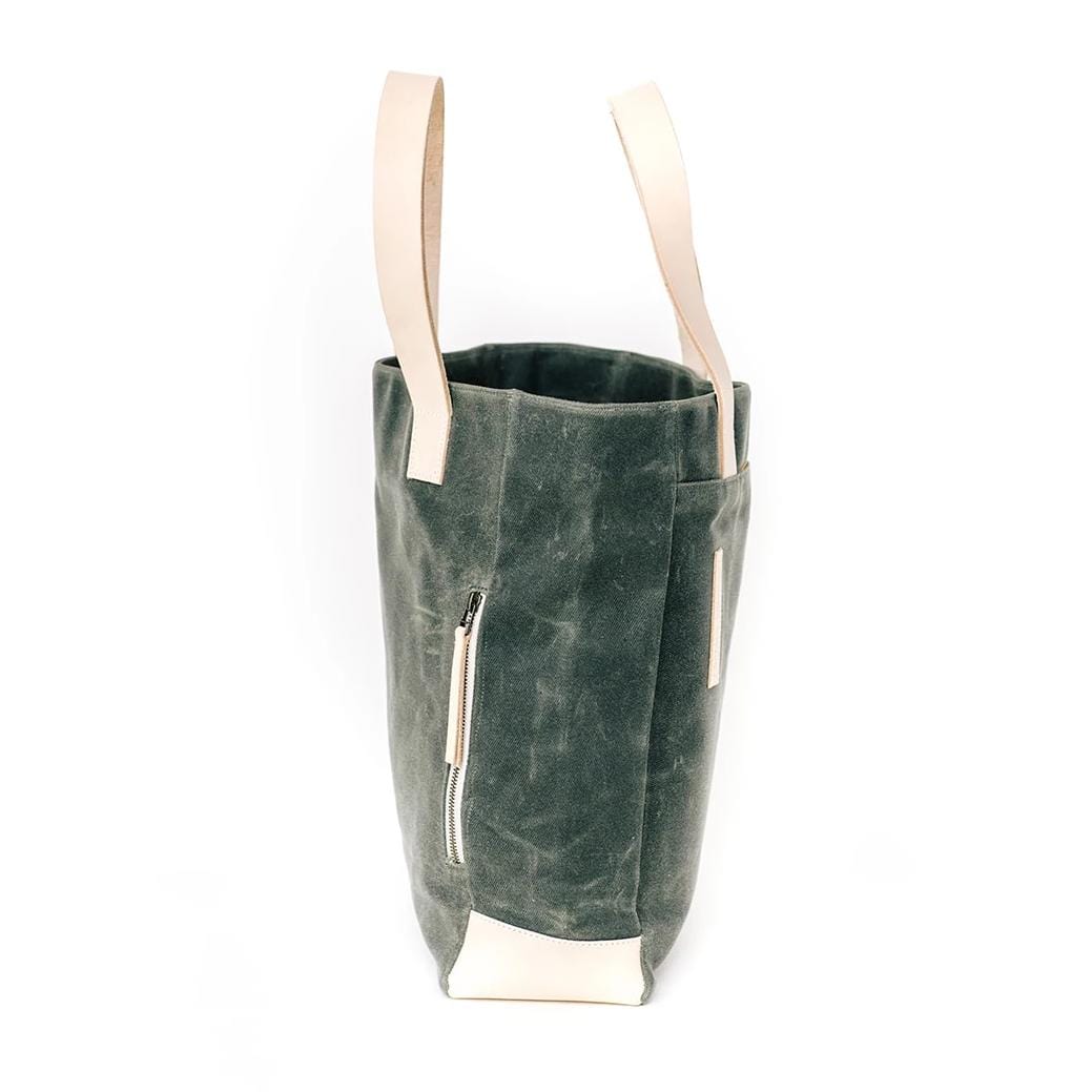 Product view 6 - Olive Wax Canvas Tote Bag - The Wild One - notebooks & honey