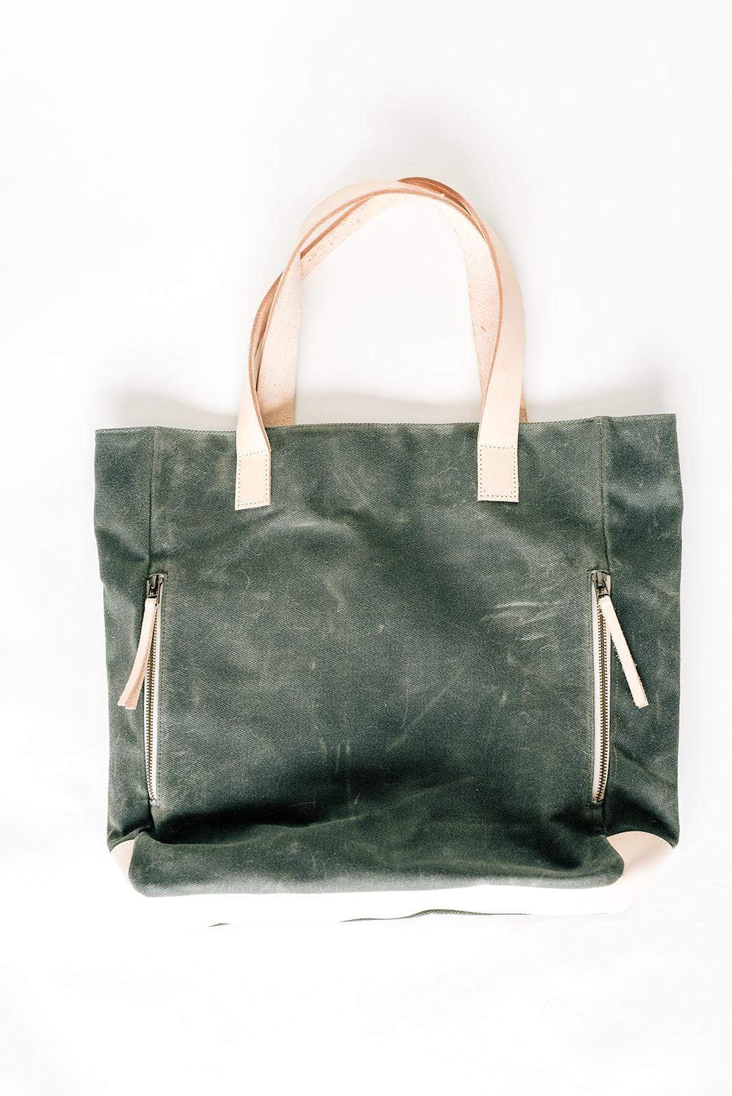 Product view 7 - Olive Wax Canvas Tote Bag - The Wild One - notebooks & honey