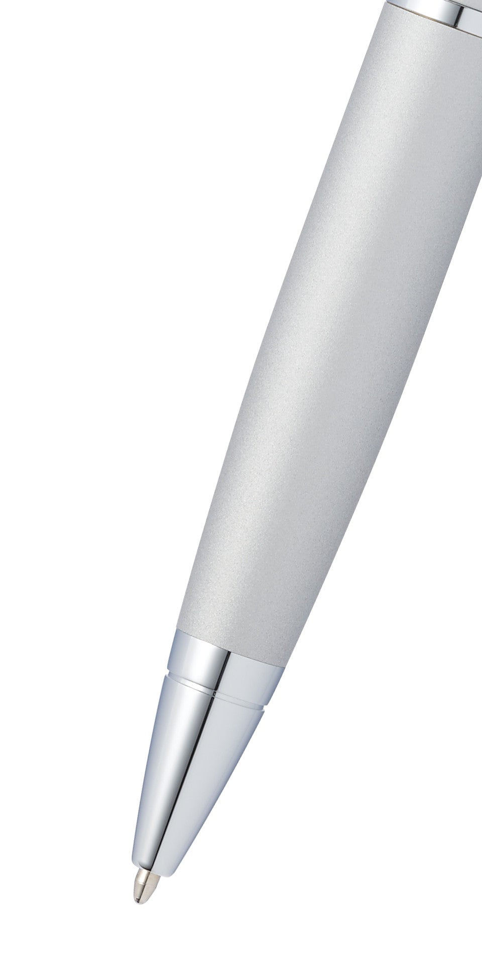 Close-up detail showing quality craftsmanship and materials - A.T. Cross Calais Satin Chrome Ballpoint Pen - Comfortable P
