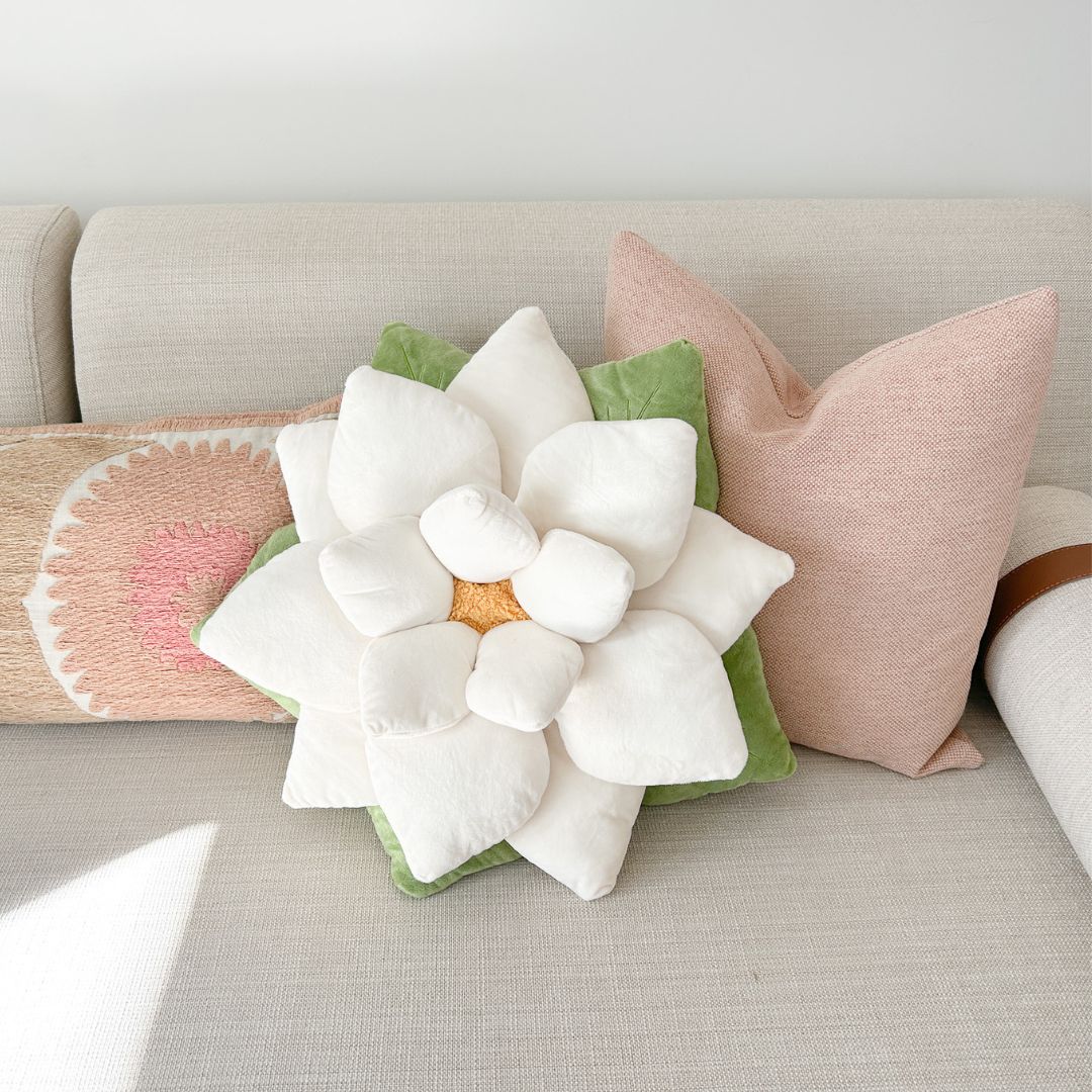 Product view 6 - Poinsettia Pillow - Marshmallow White - Green Philosophy Co.