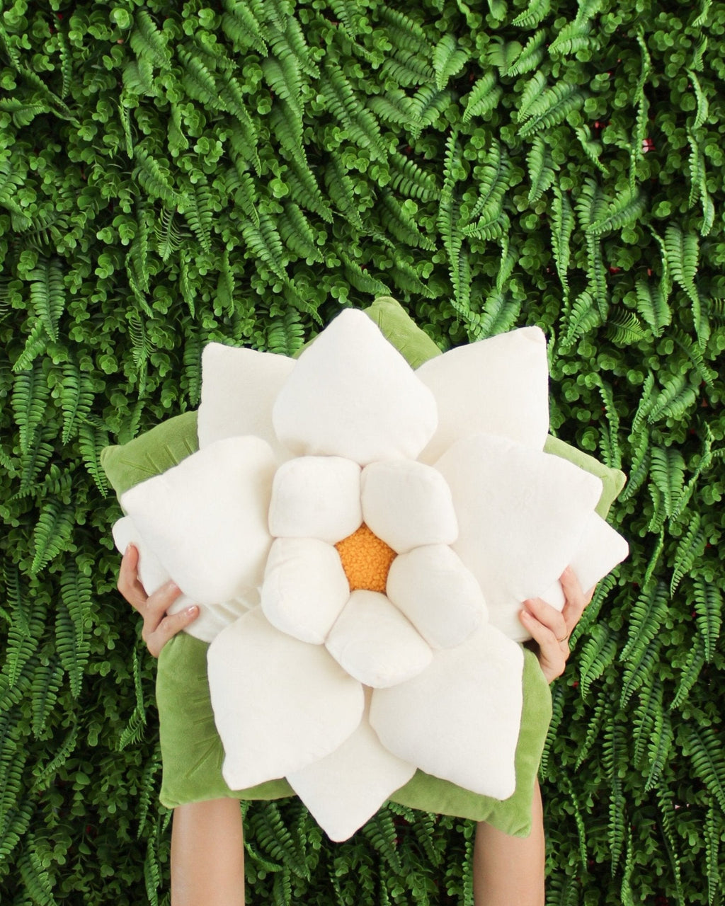 Close-up detail showing quality craftsmanship and materials - Poinsettia Pillow - Marshmallow White