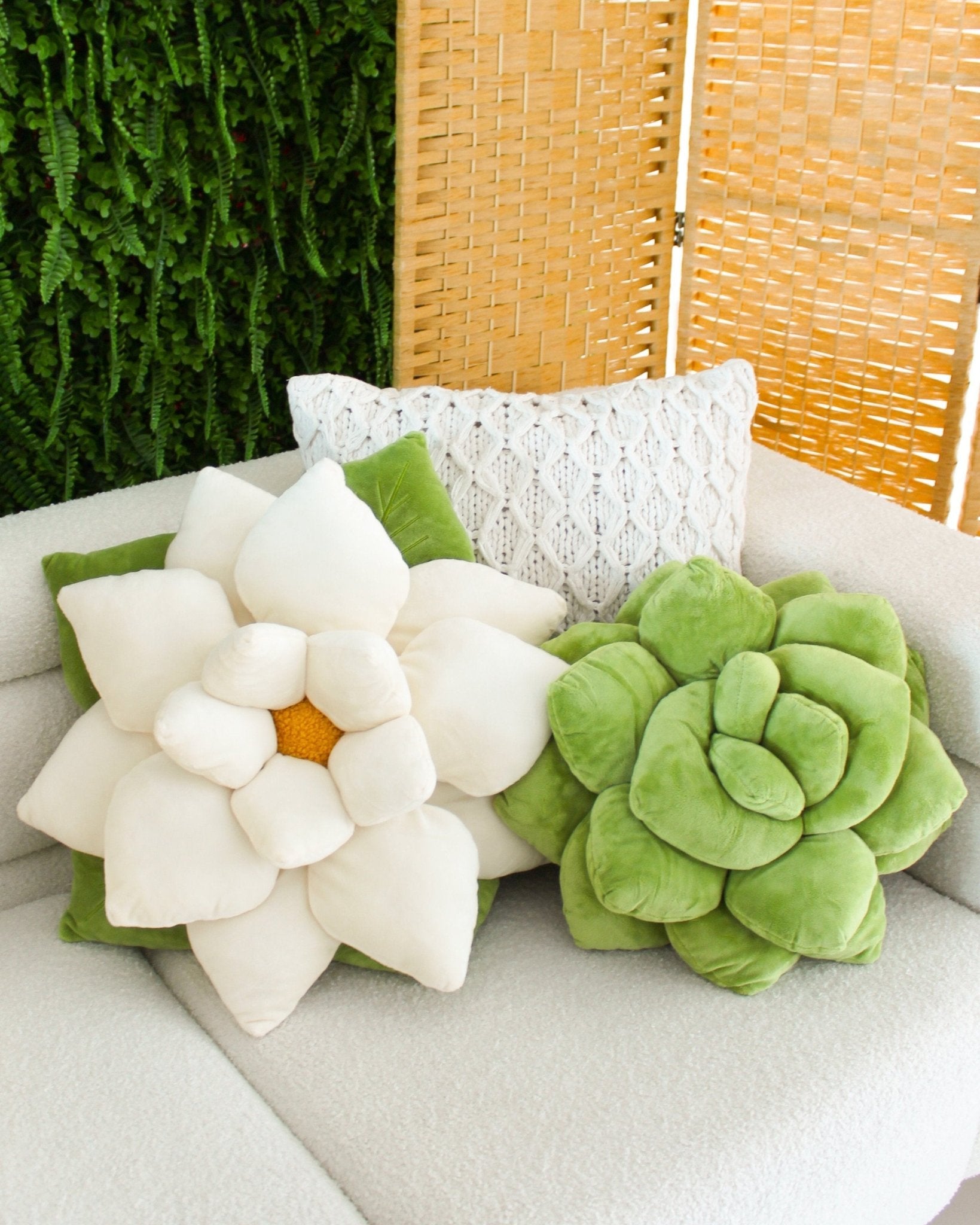 Product view 4 - Poinsettia Pillow - Marshmallow White - Green Philosophy Co.