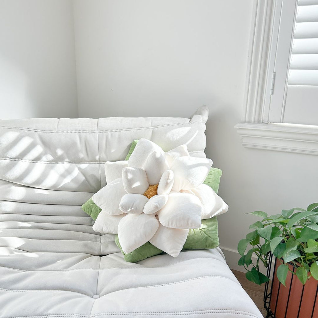 Product view 8 - Poinsettia Pillow - Marshmallow White - Green Philosophy Co.