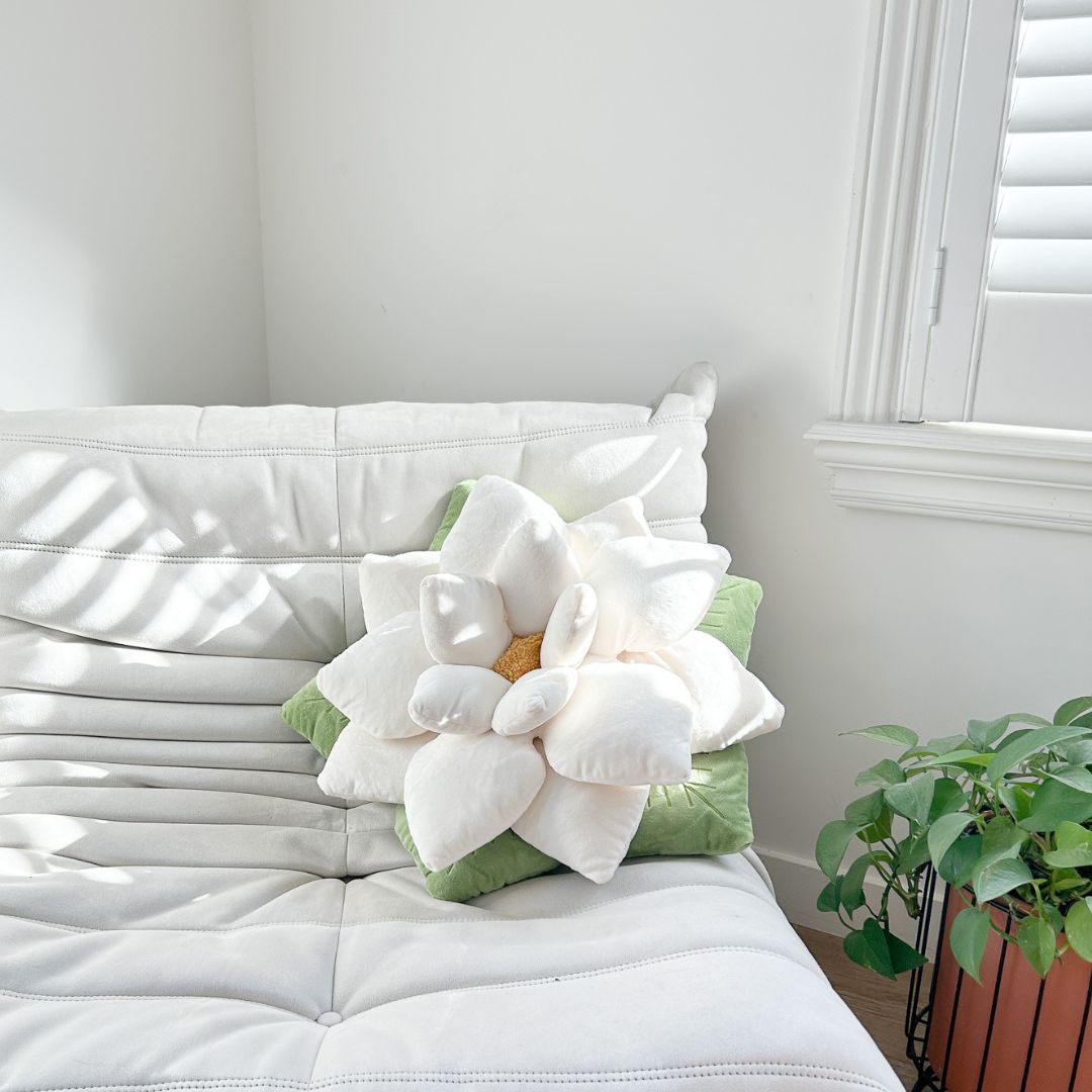 Product view 8 - Poinsettia Pillow - Marshmallow White - Green Philosophy Co.