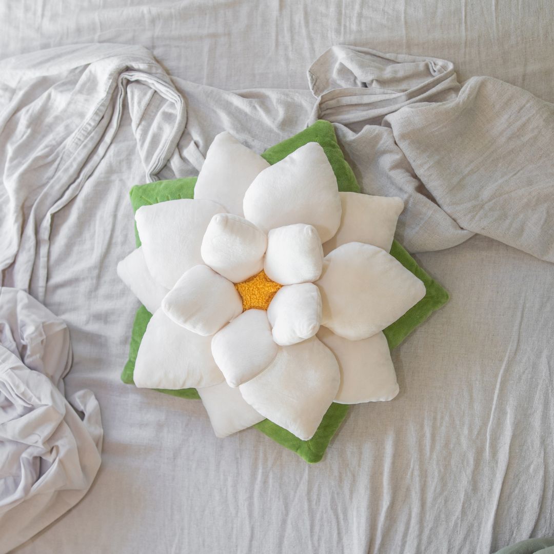 Product view 9 - Poinsettia Pillow - Marshmallow White - Green Philosophy Co.