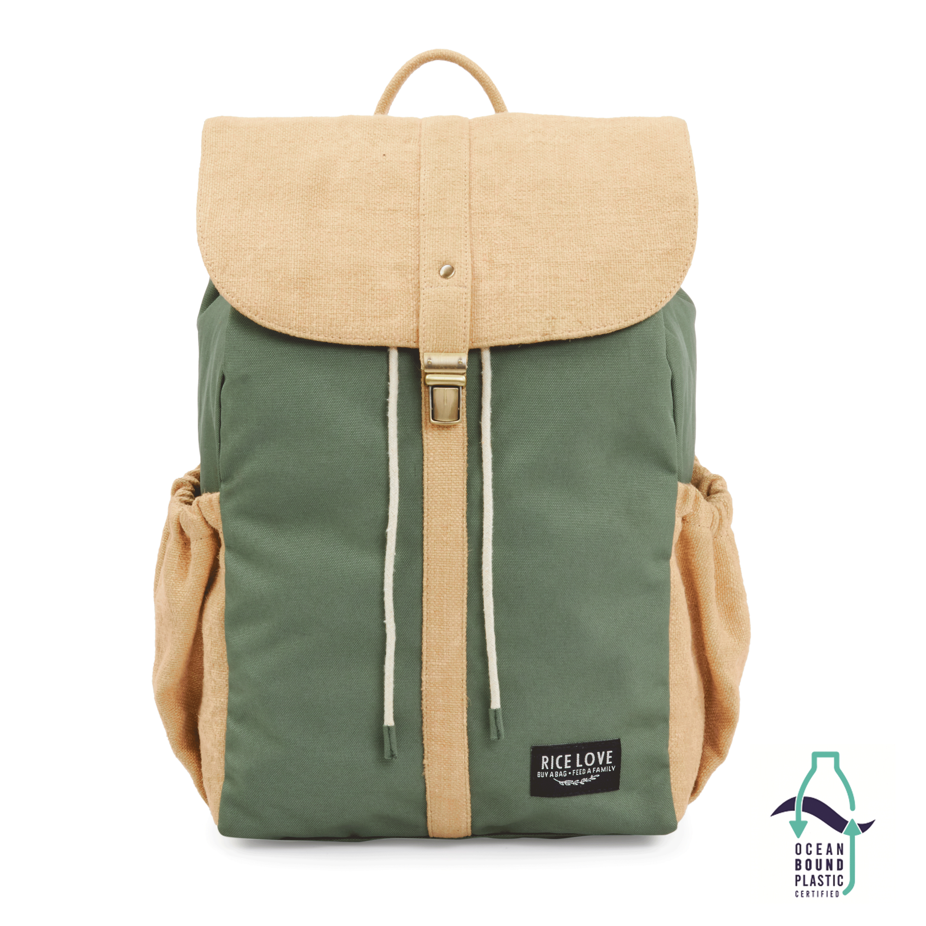Eco-friendly travel backpack made from recycled materials - Rice Love