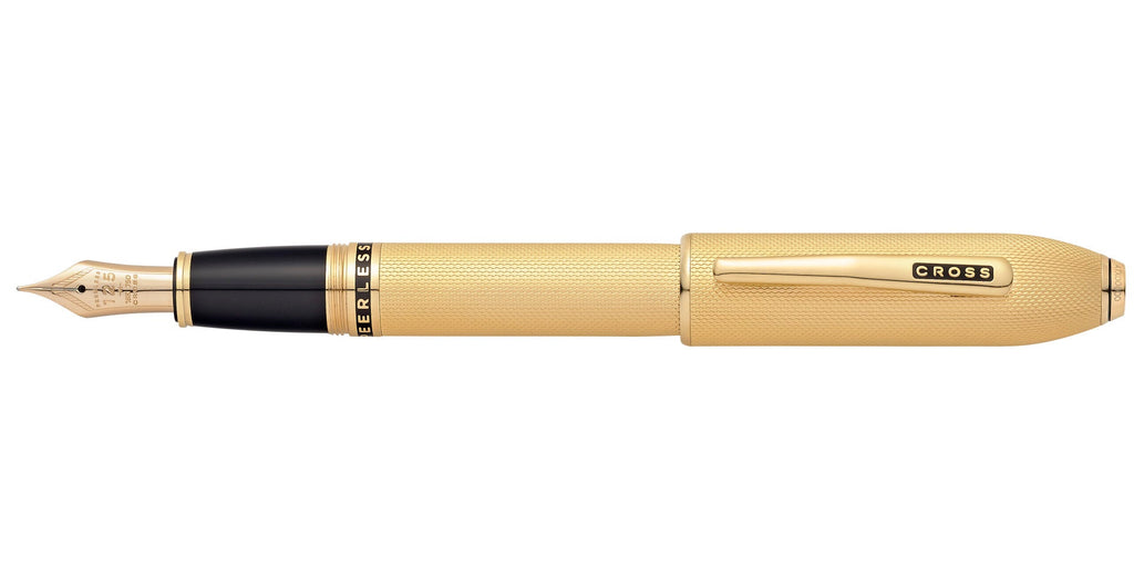 Lifestyle photo showing A.T. Cross Peerless 23KT Heavy Gold Plate with Gold Plated Appoin in use - A.T. Cross