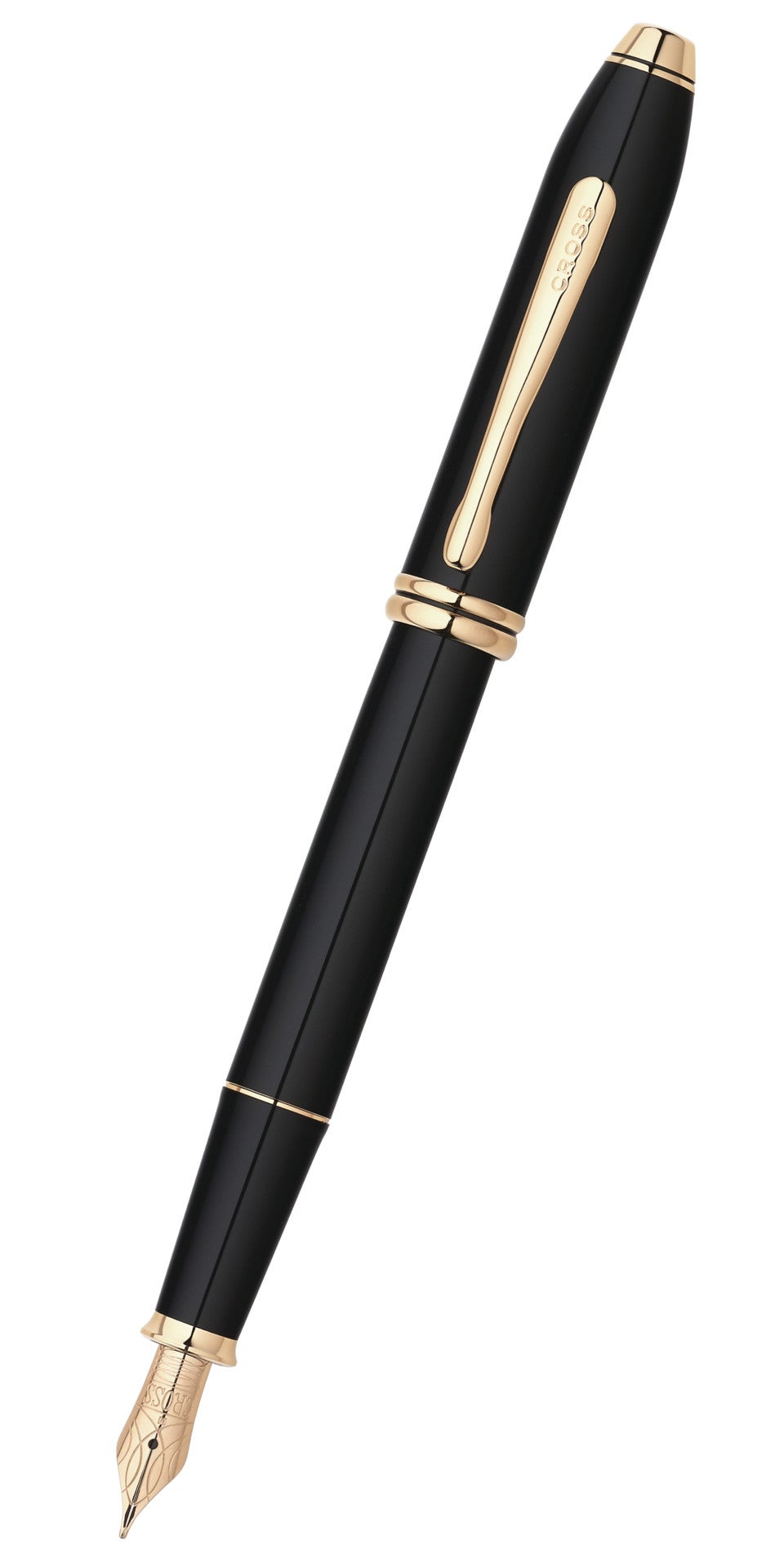 A.T. Cross Townsend Black Lacquer with 23KT Gold-Plated Appointments a - premium quality - A.T. Cross