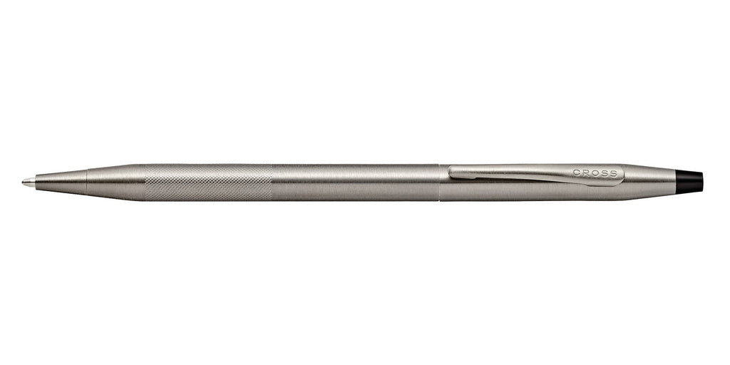 Lifestyle photo showing A.T. Cross Classic Century Titanium Gray PVD Micro-knurl Ballpoin in use - A.T. Cross