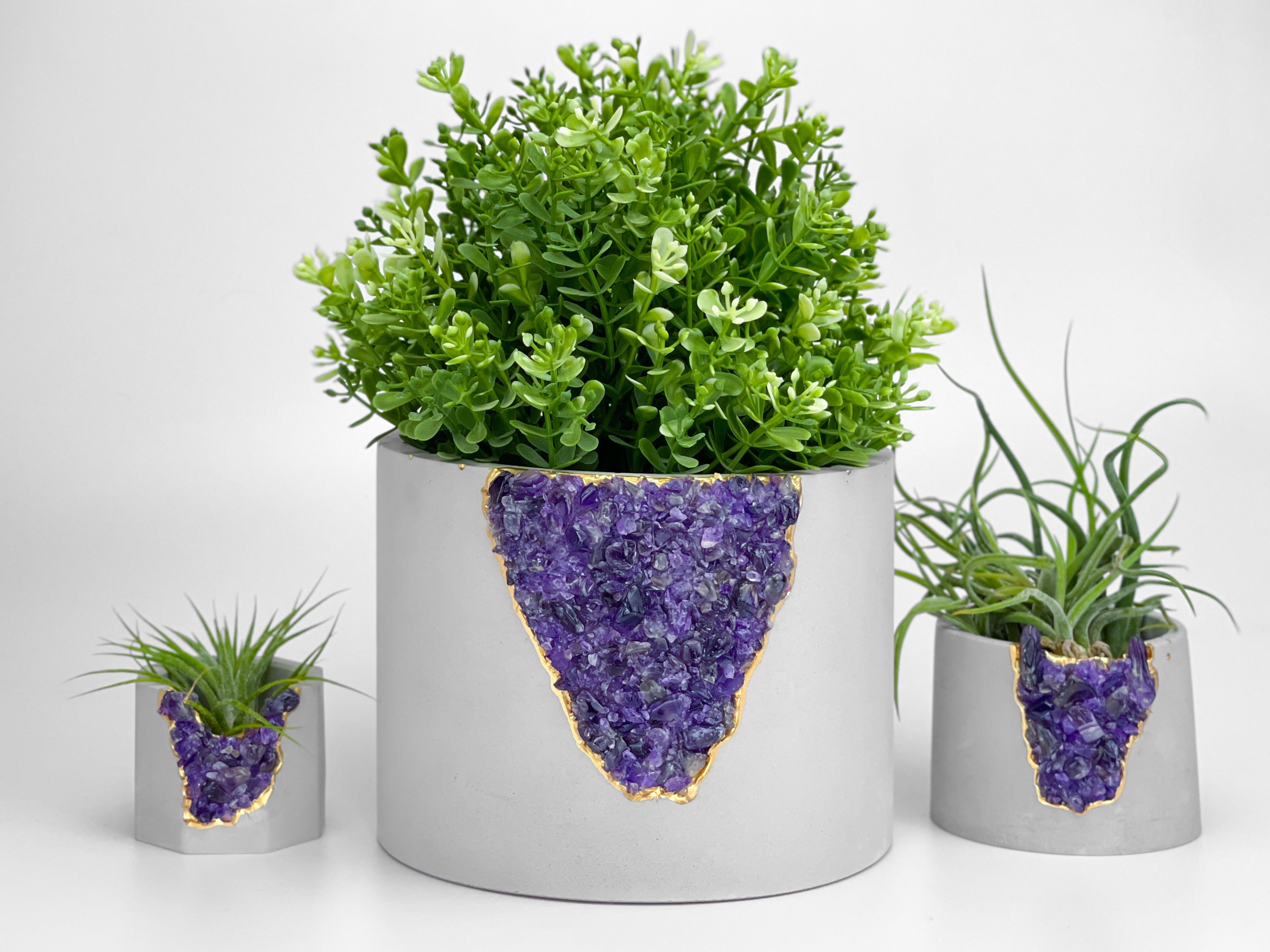 Close-up detail showing quality craftsmanship and materials - 6" PLANTER AMETHYST