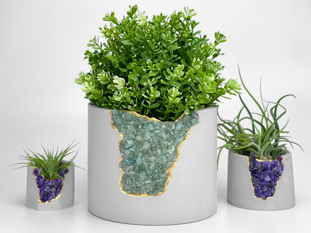 Product view 6 - 6" GREEN APATITE PLANTER - AURA 8 HOME