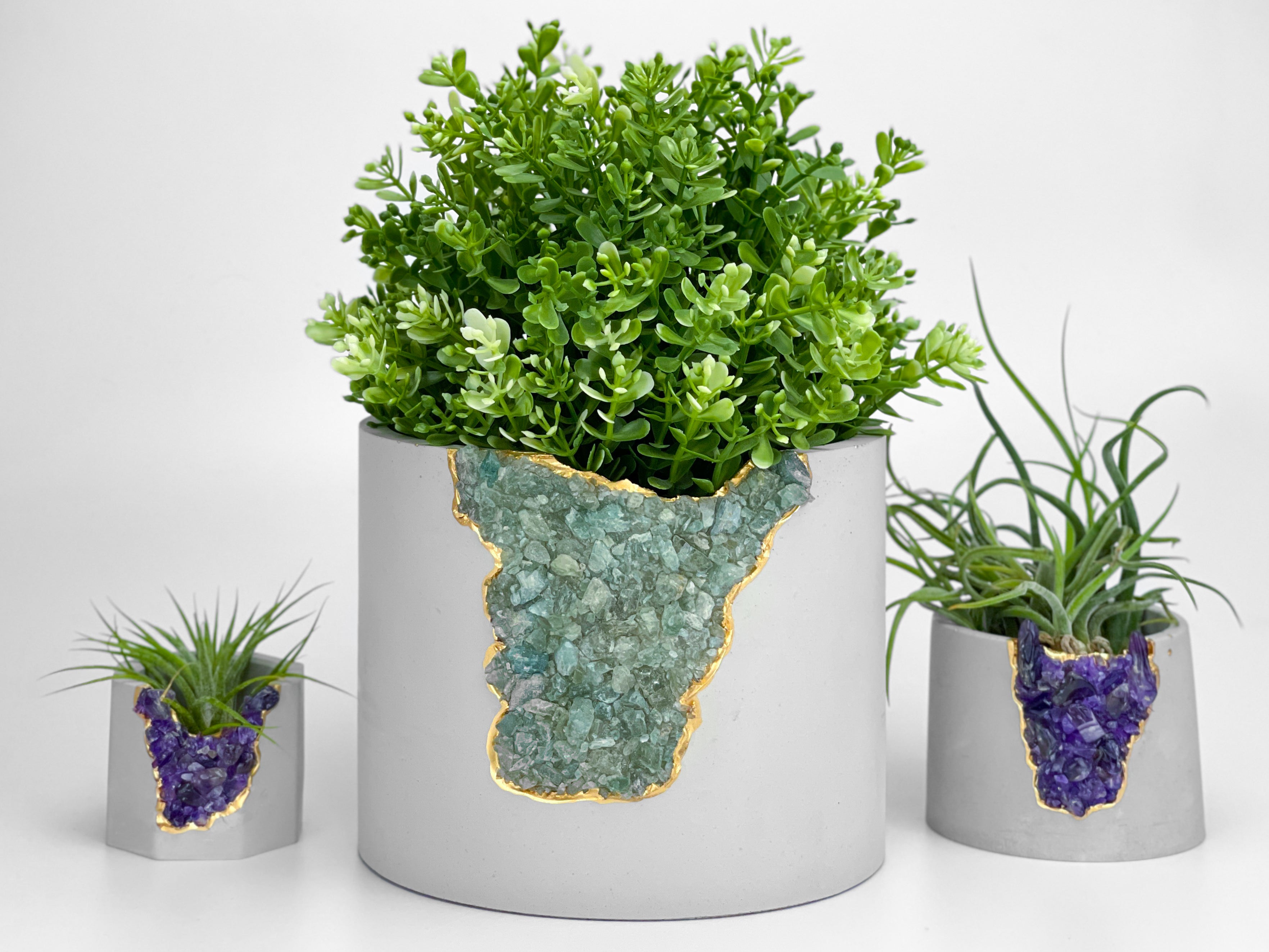 Product view 6 - 6" GREEN APATITE PLANTER - AURA 8 HOME