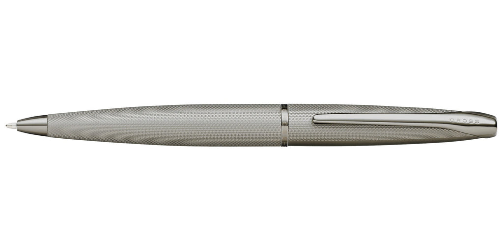 Lifestyle photo showing A.T. Cross ATX Sandblasted Titanium Gray Ballpoint Pen - Comforta in use - A.T. Cross