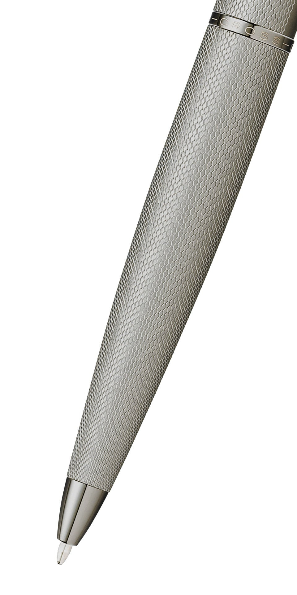 Close-up detail showing quality craftsmanship and materials - A.T. Cross ATX Sandblasted Titanium Gray Ballpoint Pen - Com