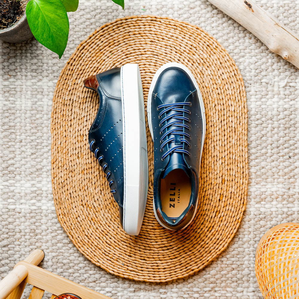 Product view 12 - 65-201-NVY RUSSO Burnished Italian Calfskin - Navy - Zelli Italia