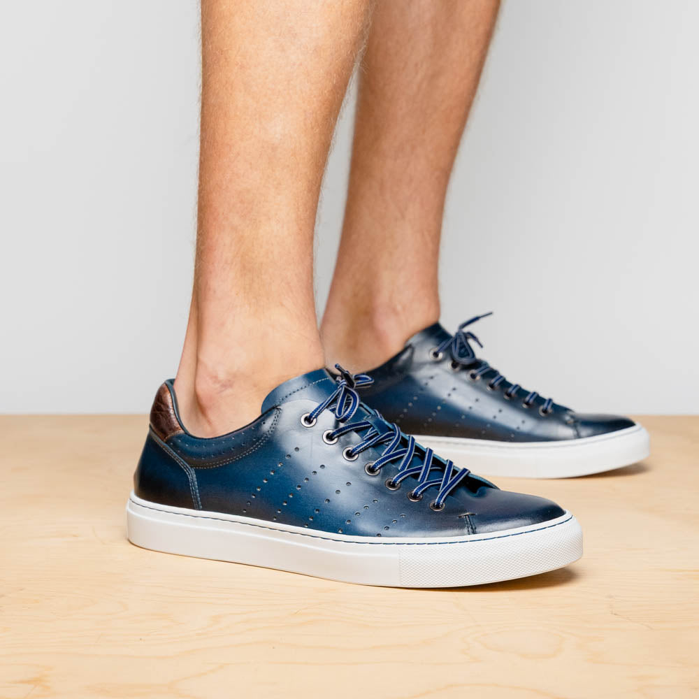 Product view 6 - 65-201-NVY RUSSO Burnished Italian Calfskin - Navy - Zelli Italia