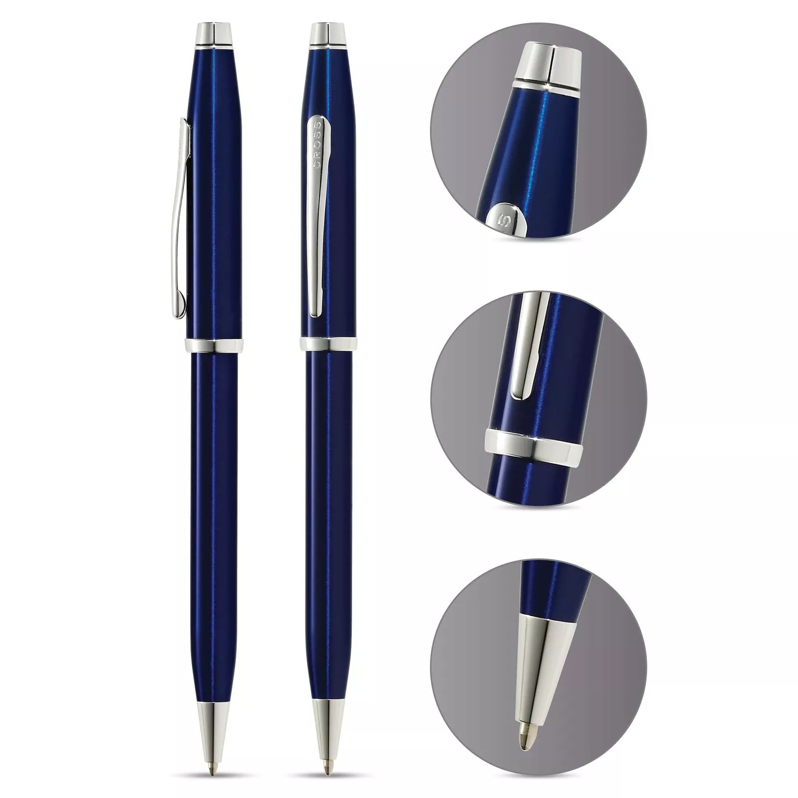 Lifestyle photo showing A.T. Cross Century II Blue Lacquer Ballpoint Pen - Comfortable Pr in use - A.T. Cross