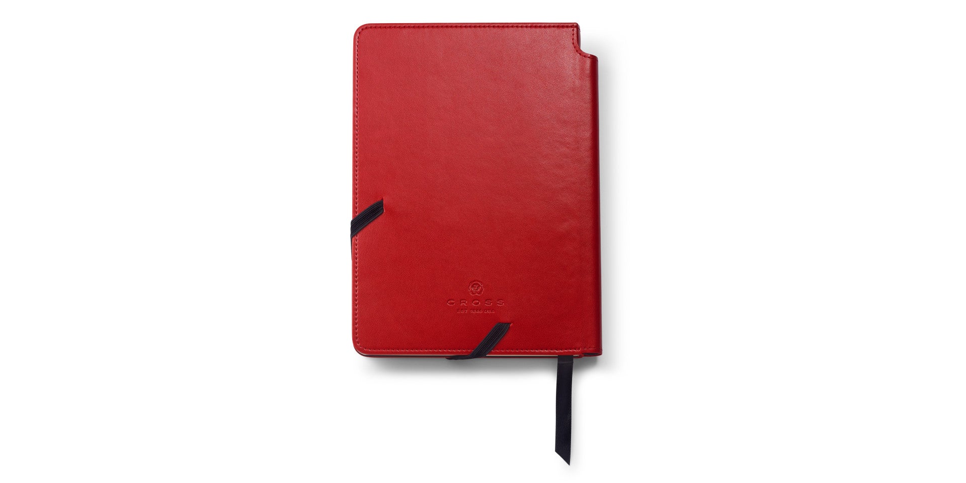 Lifestyle photo showing A.T. Cross Medium Crimson Journal - Natural Left-Handed Comfort f in use - A.T. Cross