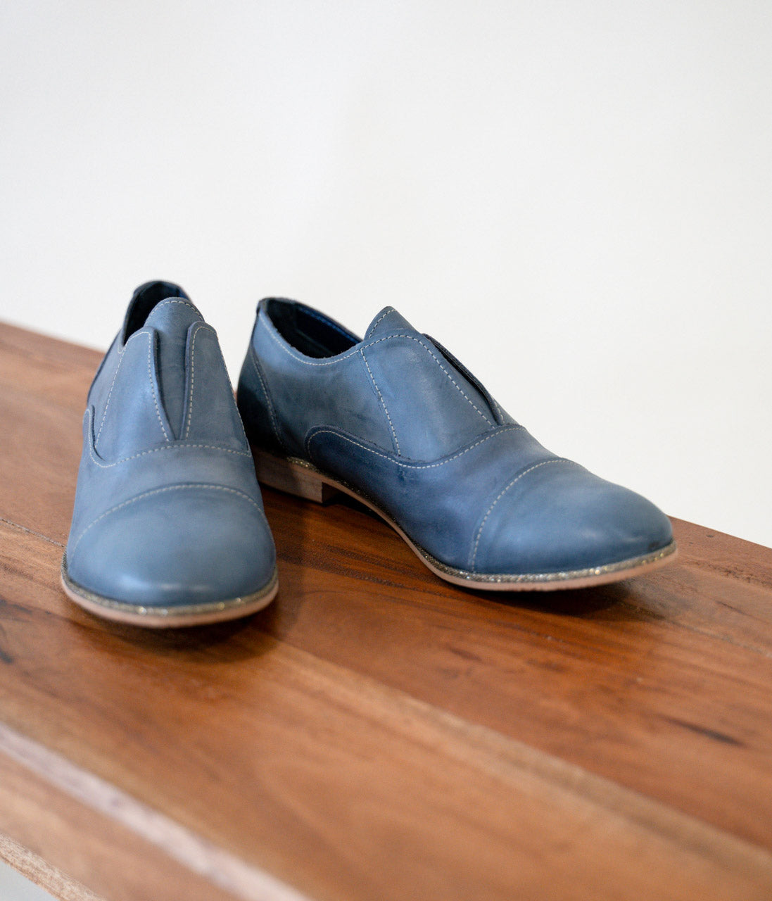 Lifestyle photo showing Slip Knot Loafer in Blue in use - Naughty Monkey