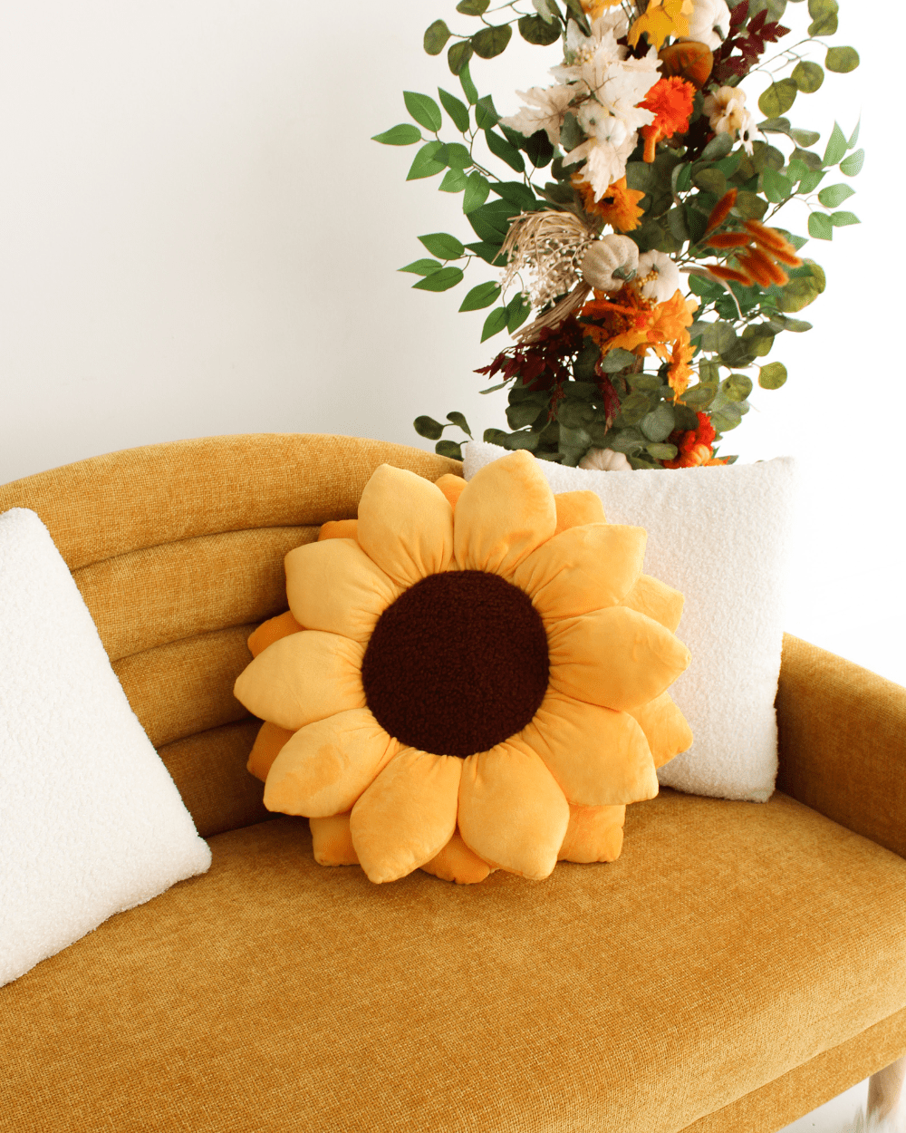 Product view 5 - Sunflower Pillow - Golden Yellow - Green Philosophy Co.