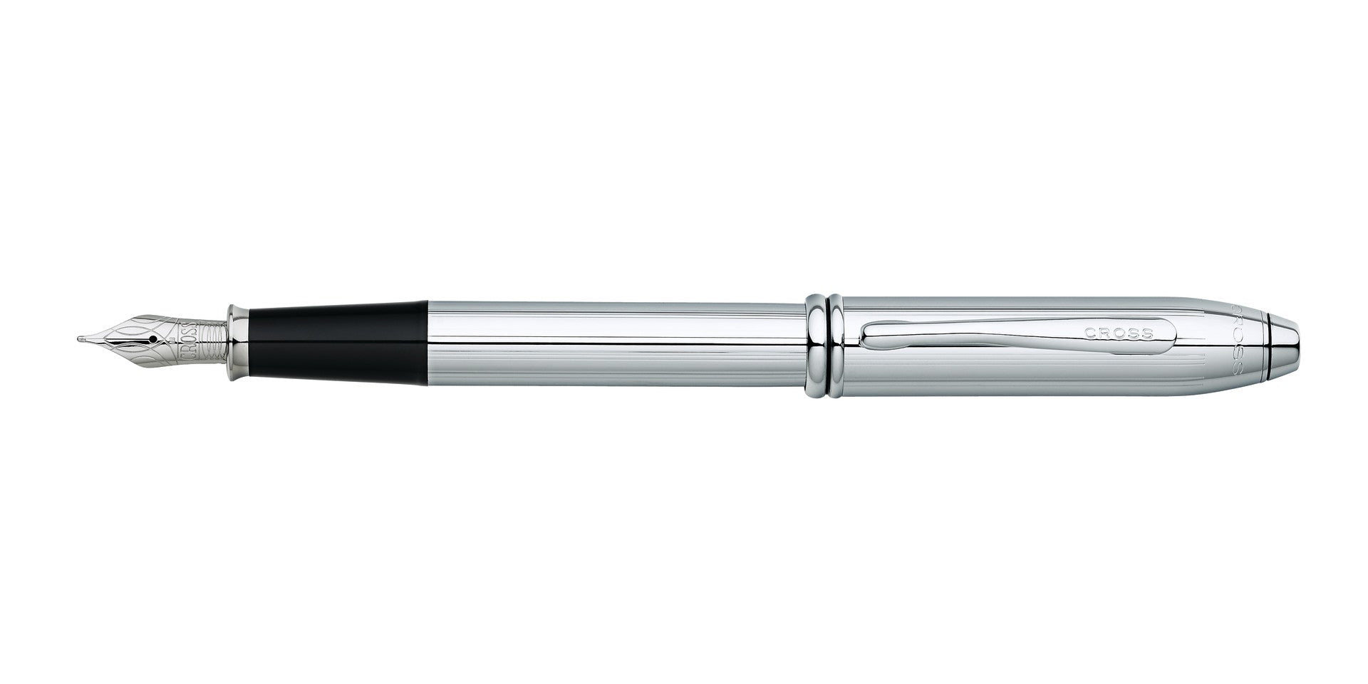 Lifestyle photo showing A.T. Cross Townsend Lustrous Chrome Stainless-Steel Medium Nib Fo in use - A.T. Cross
