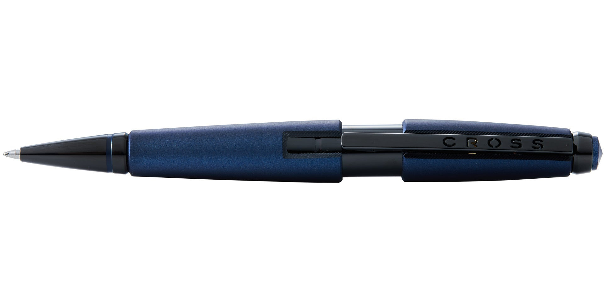 Lifestyle photo showing A.T. Cross Edge Matte Blue Lacquer Gel Rollerball Pen - Natural L in use - A.T. Cross