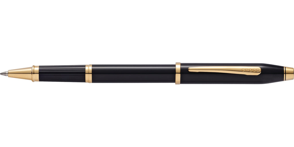 Lifestyle photo showing A.T. Cross Century II Classic Black Rollerball Pen - Natural Left in use - A.T. Cross