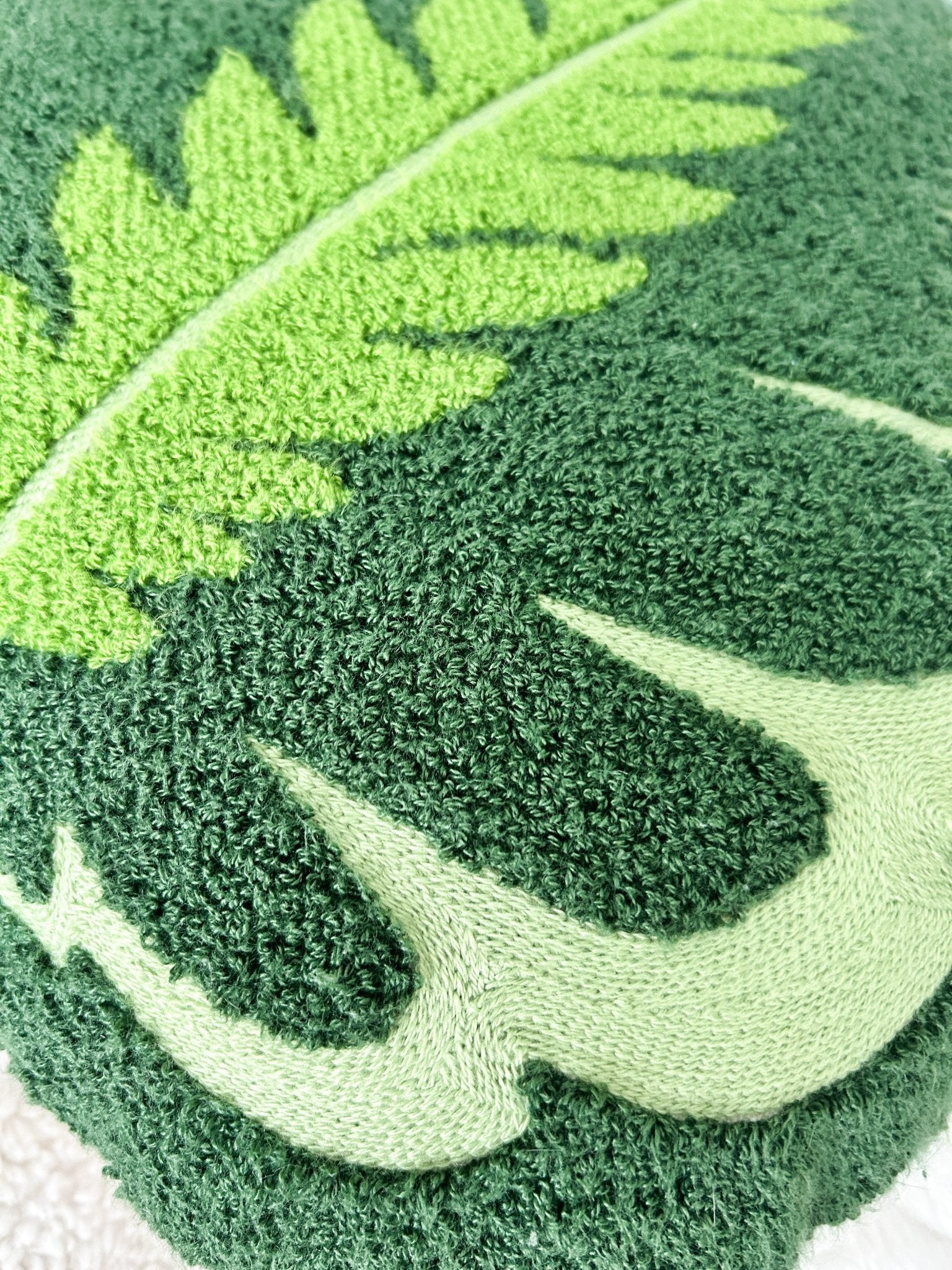 Product view 6 - Tufted Calathea Medallion Leaf Pillow - Green Philosophy Co.
