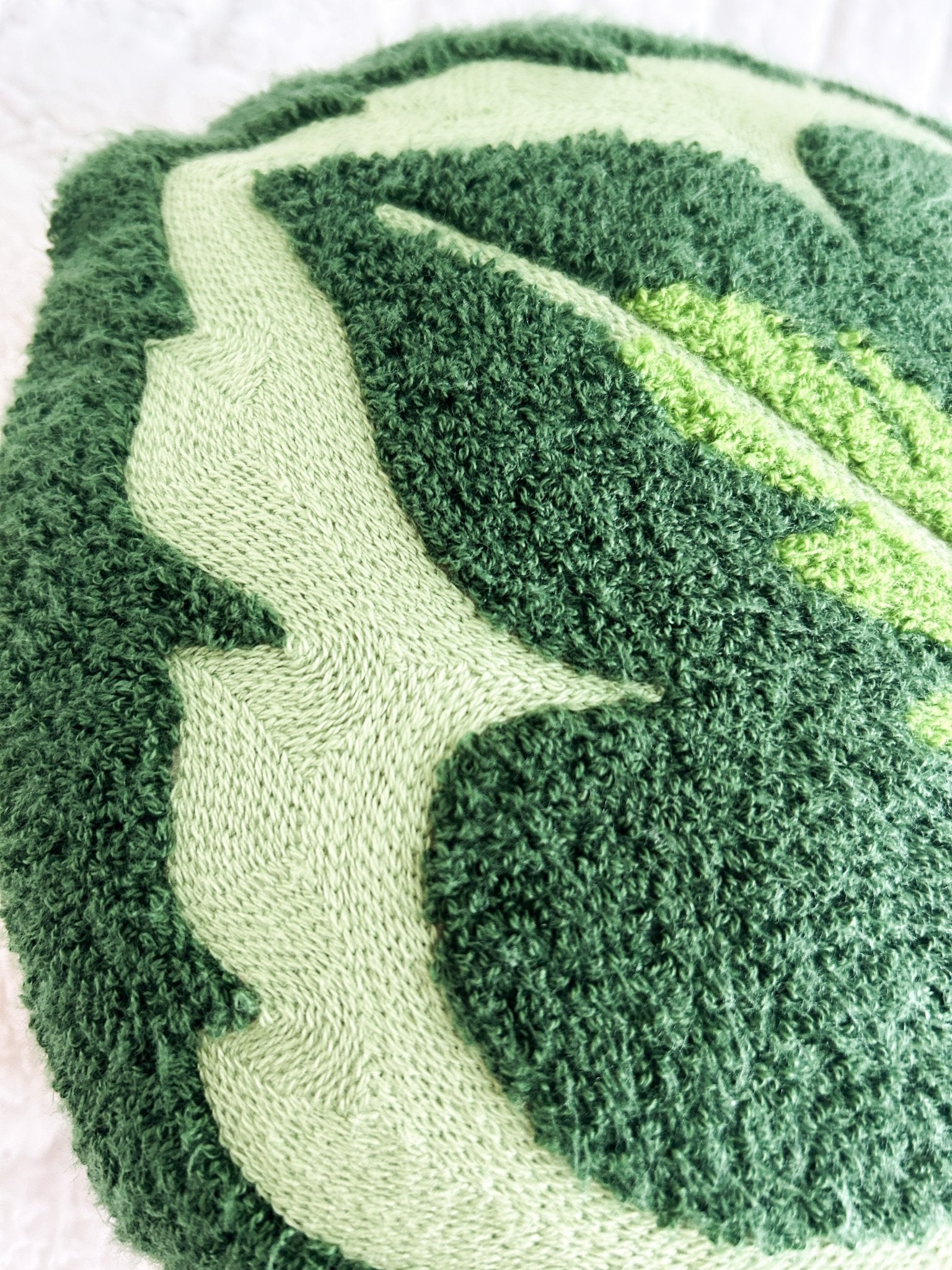 Product view 5 - Tufted Calathea Medallion Leaf Pillow - Green Philosophy Co.