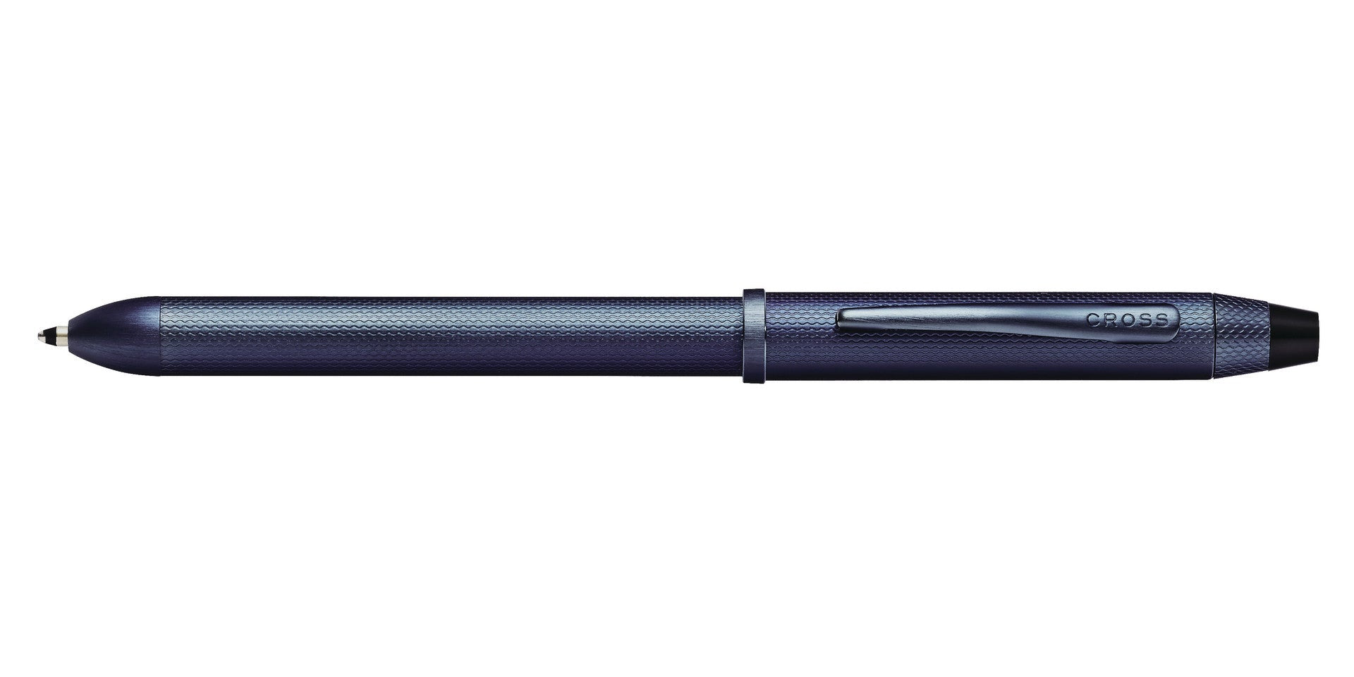 Lifestyle photo showing A.T. Cross Tech3+ Dark Blue PVD Multifunction Pen - Natural Left- in use - A.T. Cross