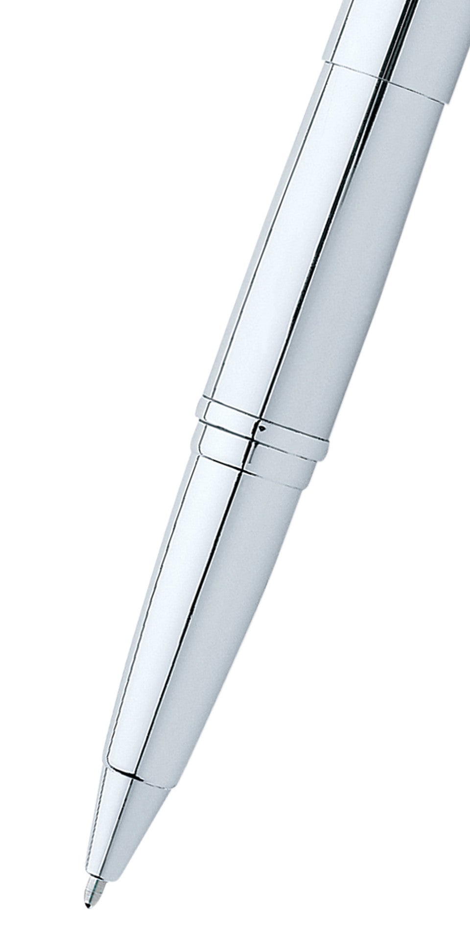 Close-up detail showing quality craftsmanship and materials - A.T. Cross ATX Pure Chrome Rollerball Pen - Natural Left-Han