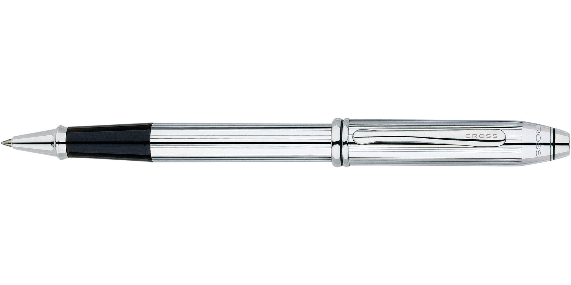 Lifestyle photo showing A.T. Cross Townsend Lustrous Chrome Rollerball Pen - Natural Left in use - A.T. Cross